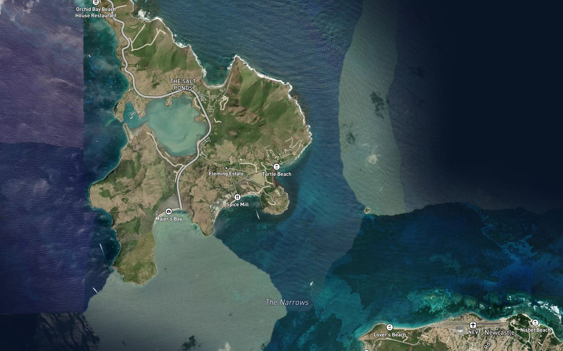 Satellite map of the Mosquito Bay