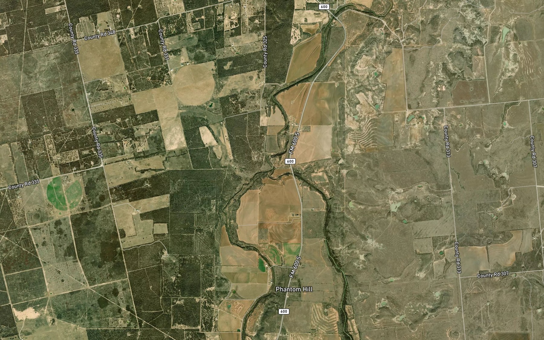 Satellite map of the Elm Creek