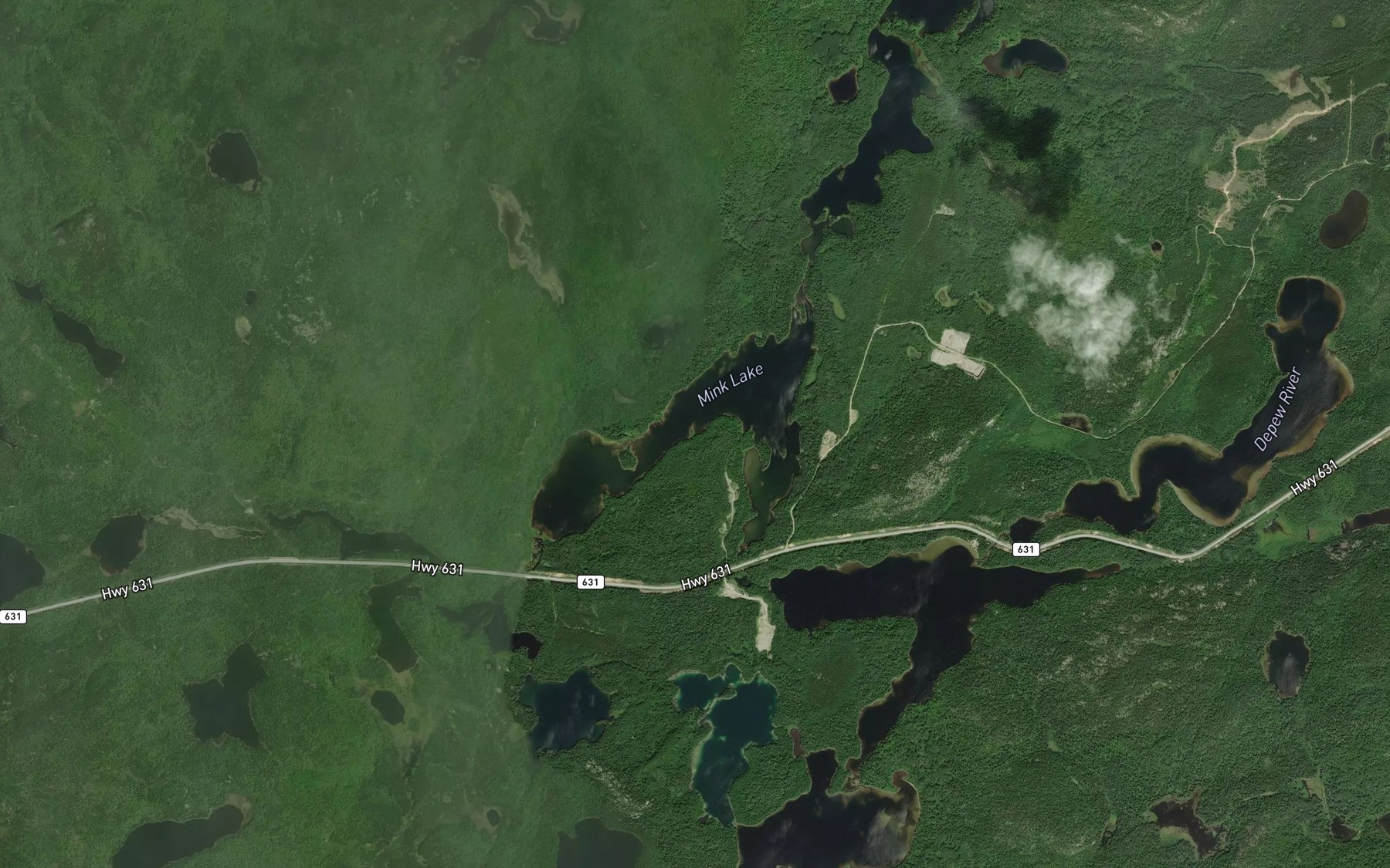 Satellite map of the Mink Lake