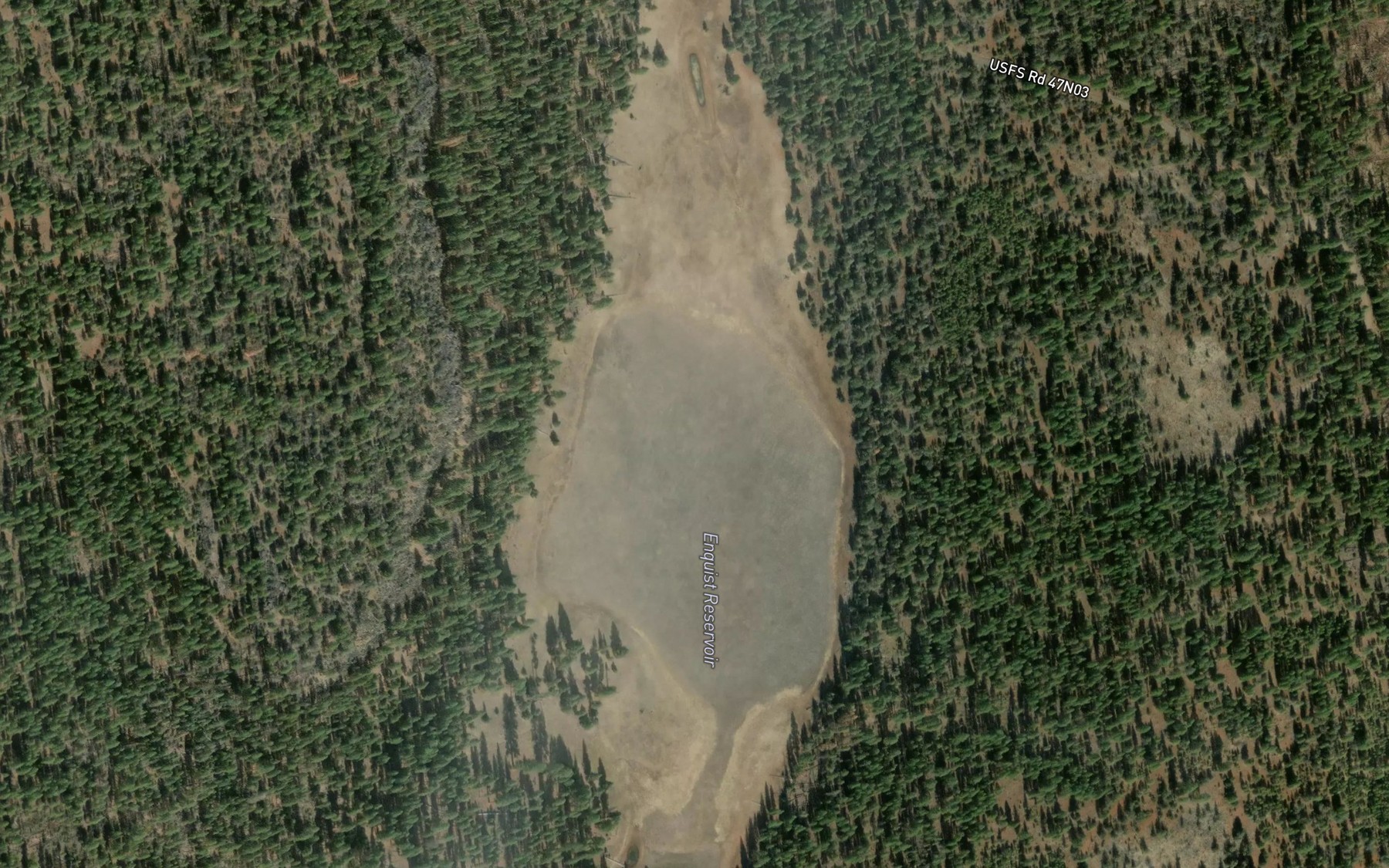 Satellite map of the Enquist Reservoir