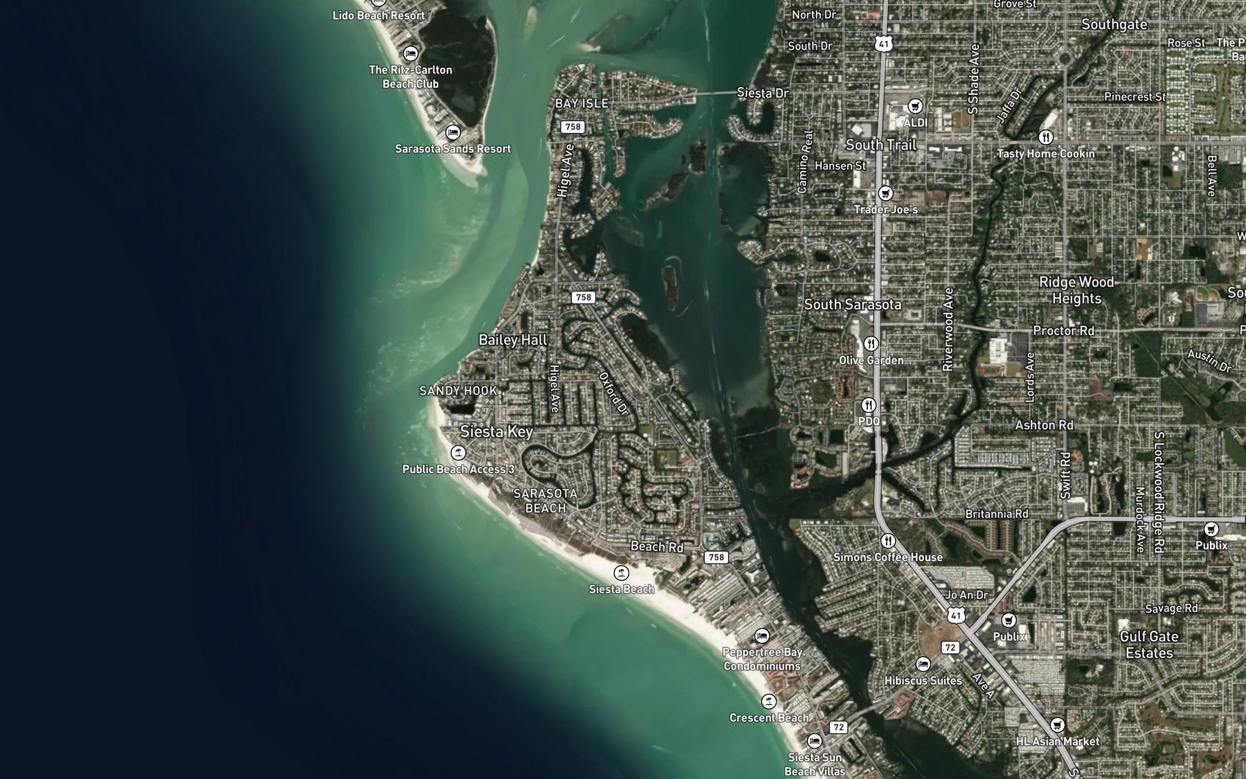 Satellite map of the Grand Canal