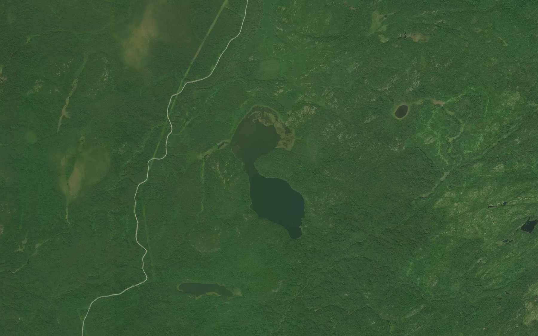 Satellite map of the Campfire Lake