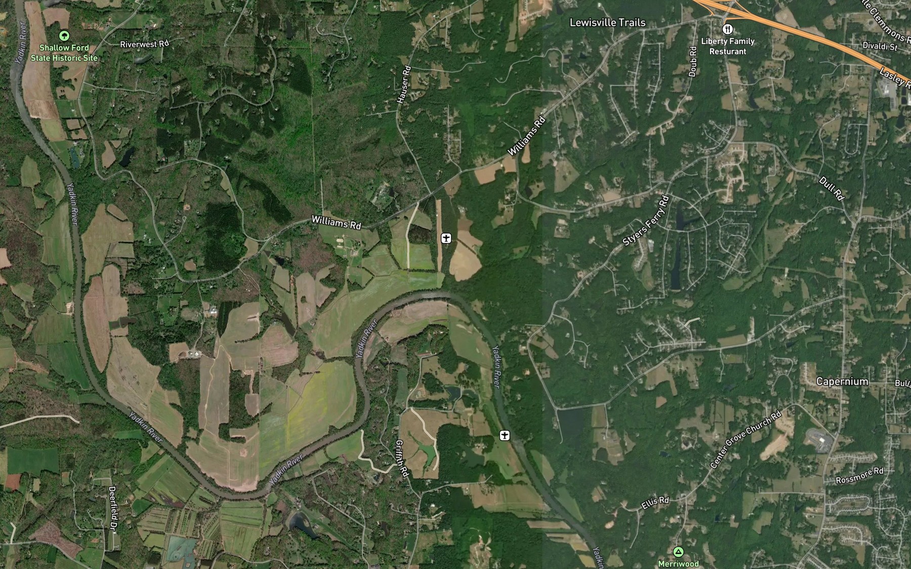 Satellite map of the Panther Creek