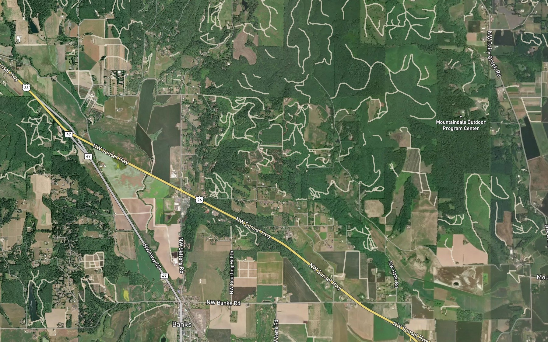 Satellite map of the Bateman Reservoir