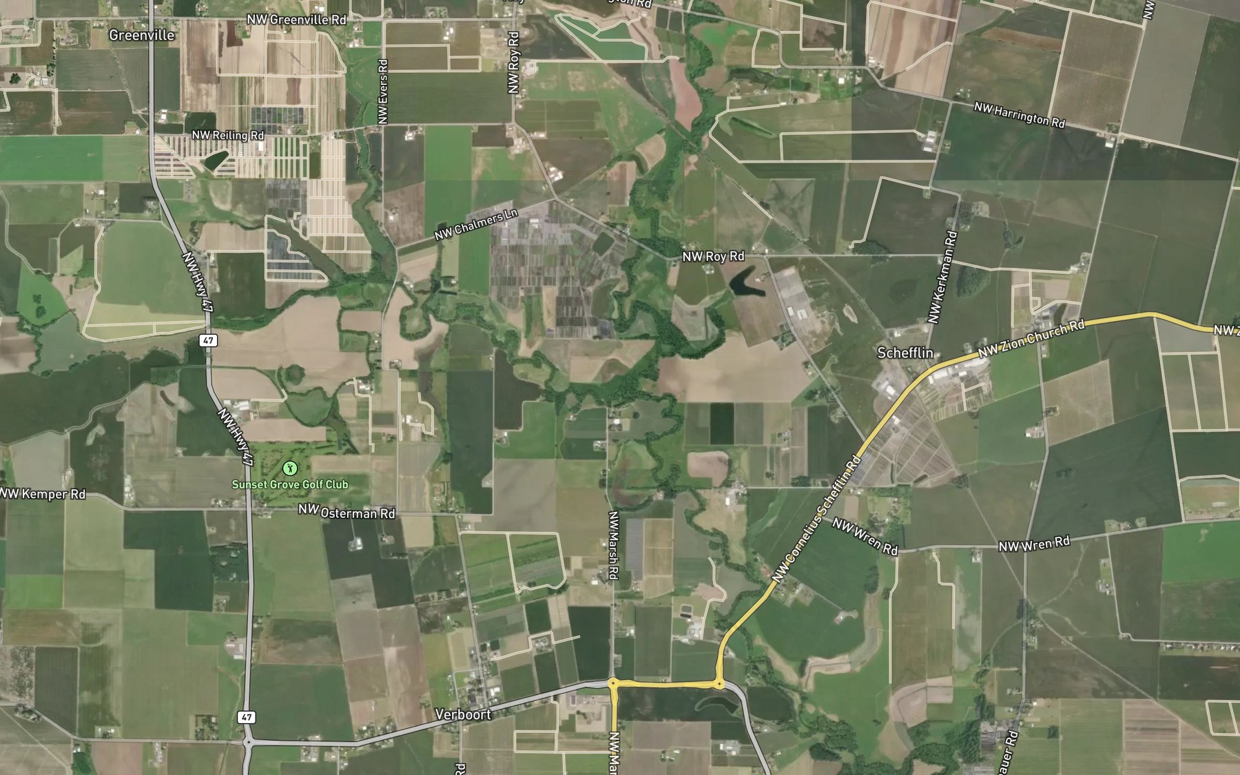Satellite map of the East Fork Dairy Creek