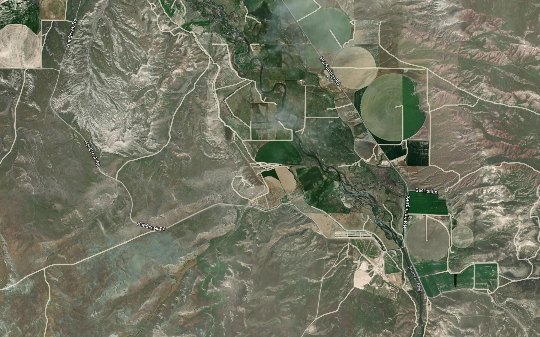 Satellite map of the Hot Spring Canal