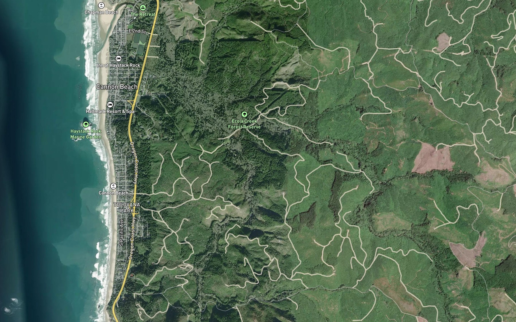 Satellite map of the Hoover Spring