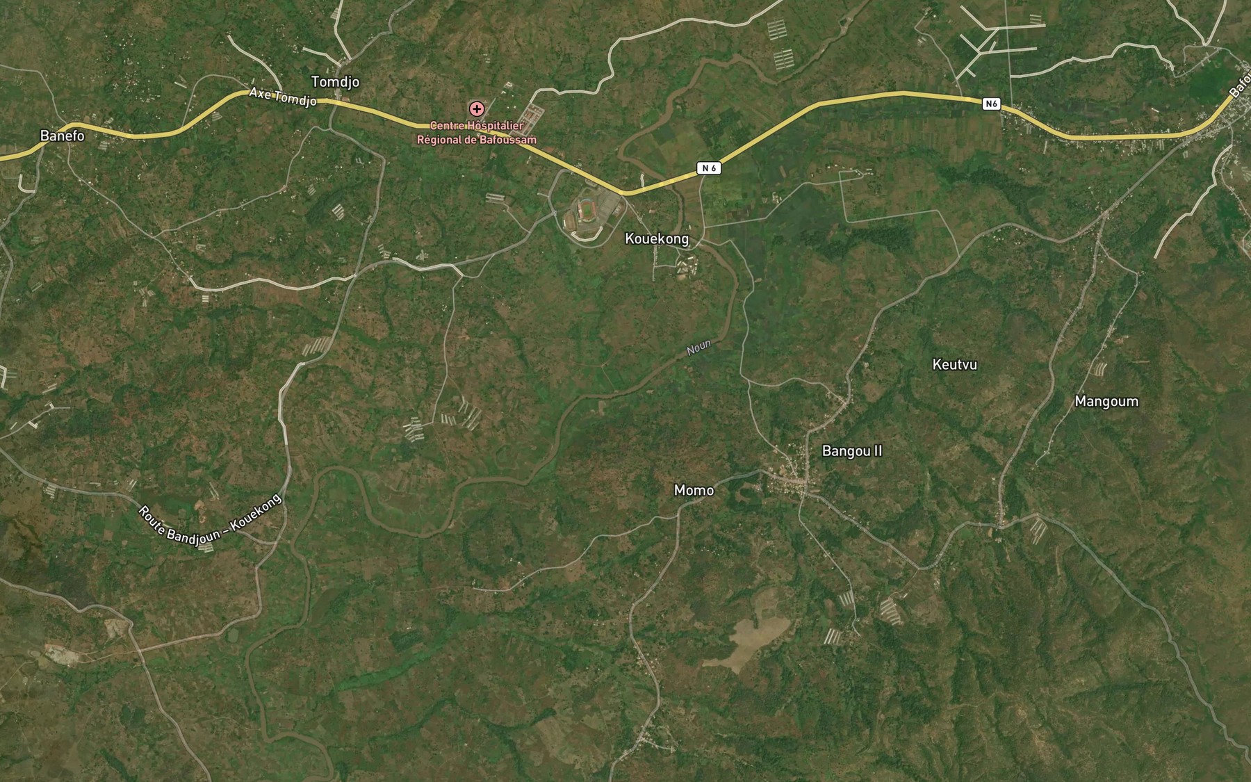 Satellite map of the Tonye