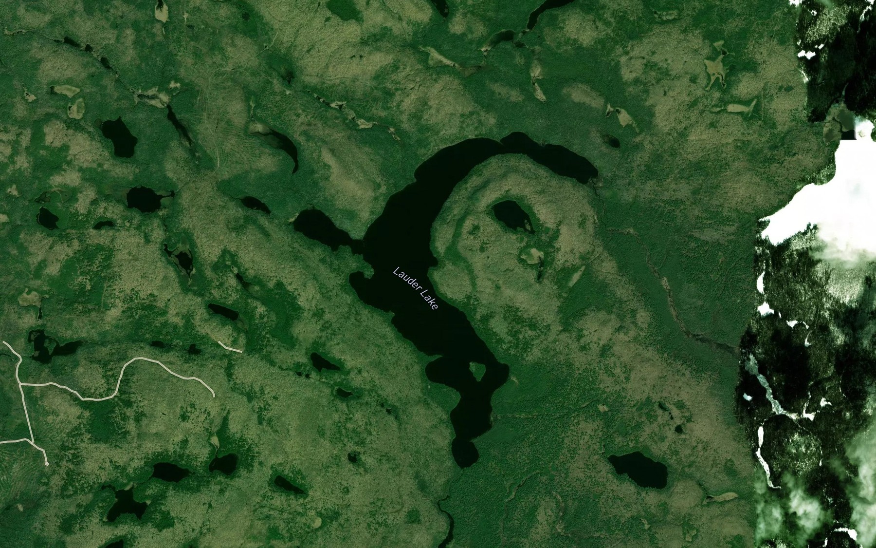 Satellite map of the Lauder Lake