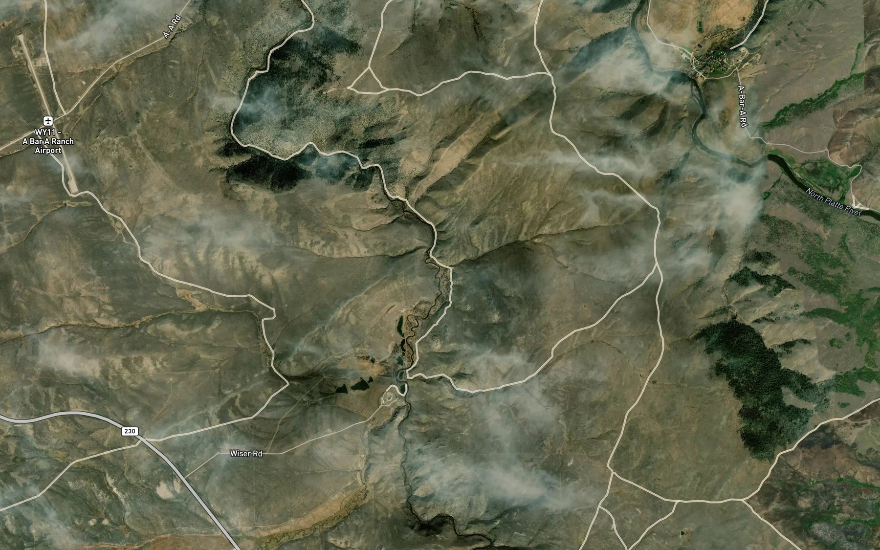 Satellite map of the Bull Creek