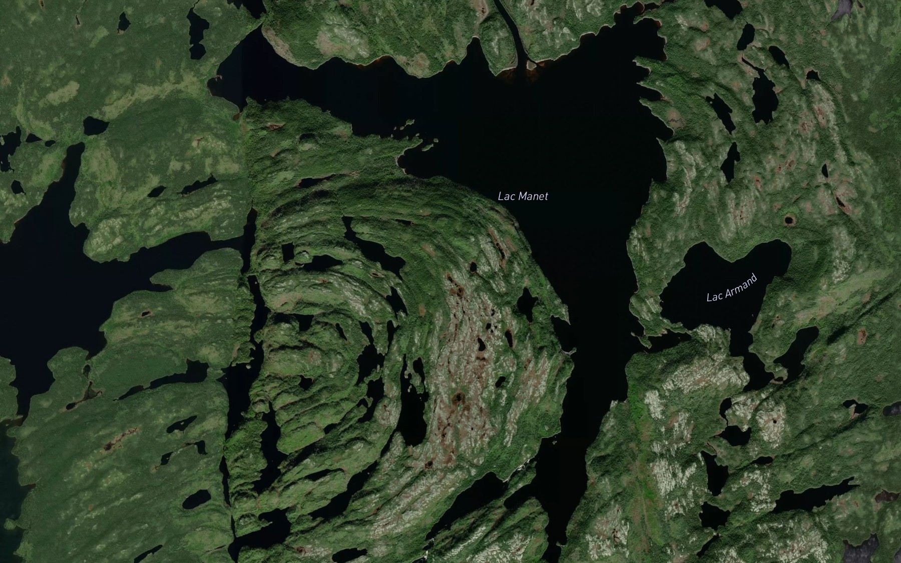 Satellite map of the Lac Manet