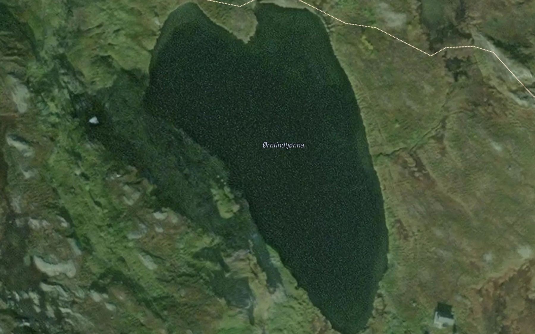 Satellite map of the Orntindtjorna