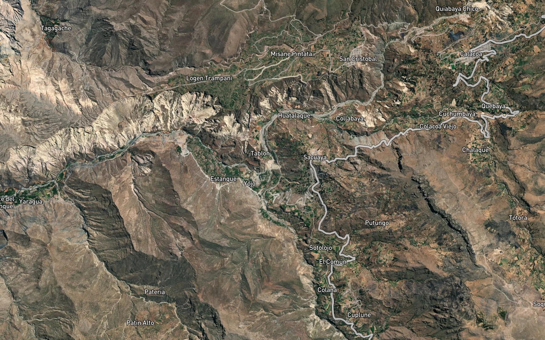 Satellite map of the Rio Putina