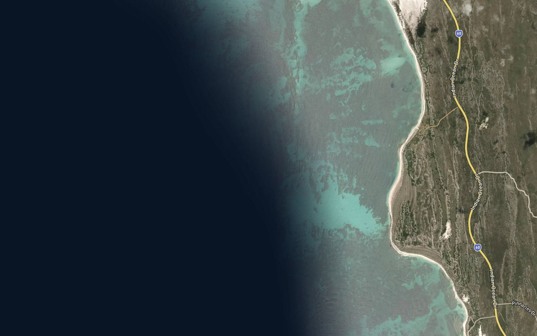 Satellite map of the Margaria Reef