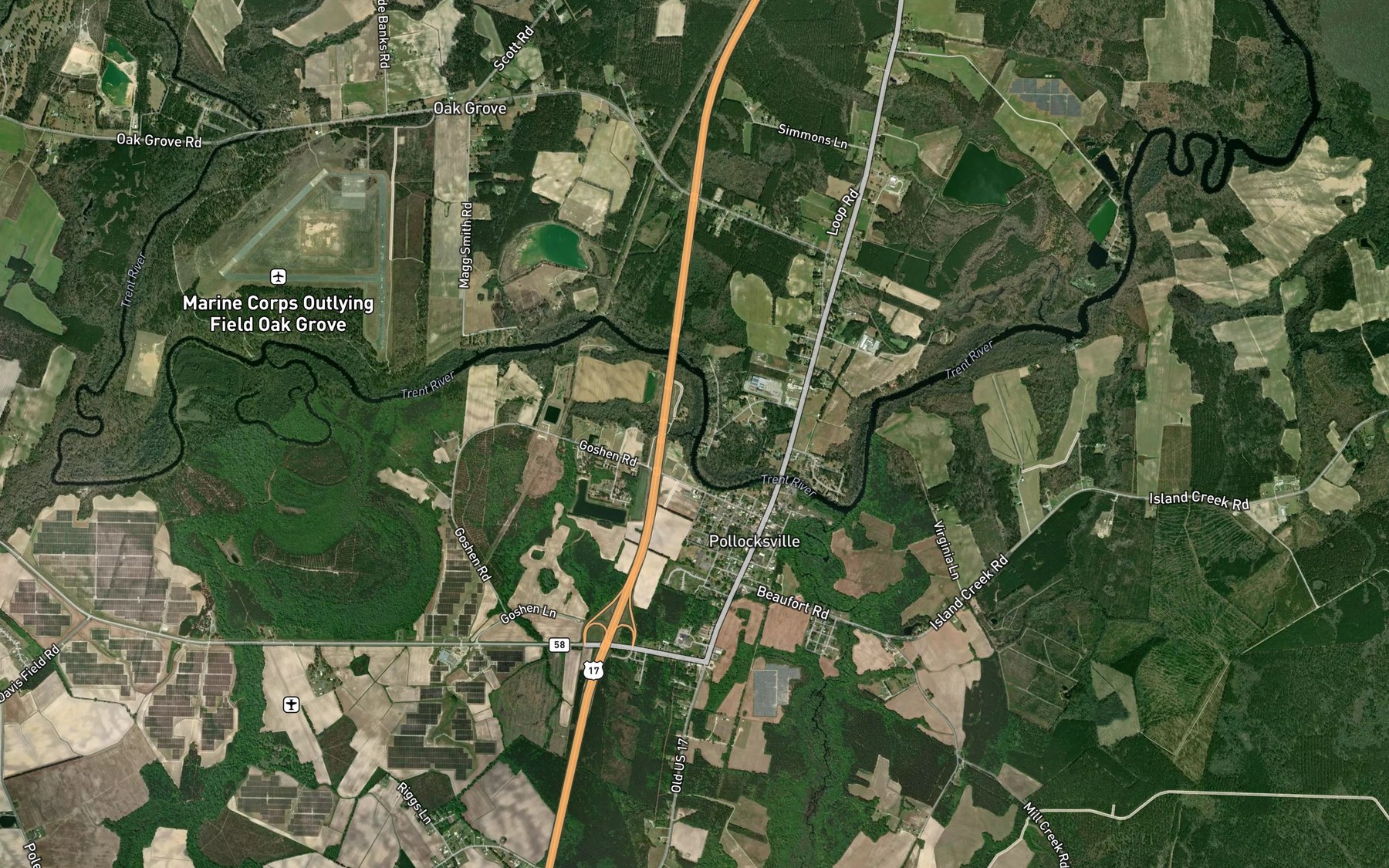 Satellite map of the Goshen Branch