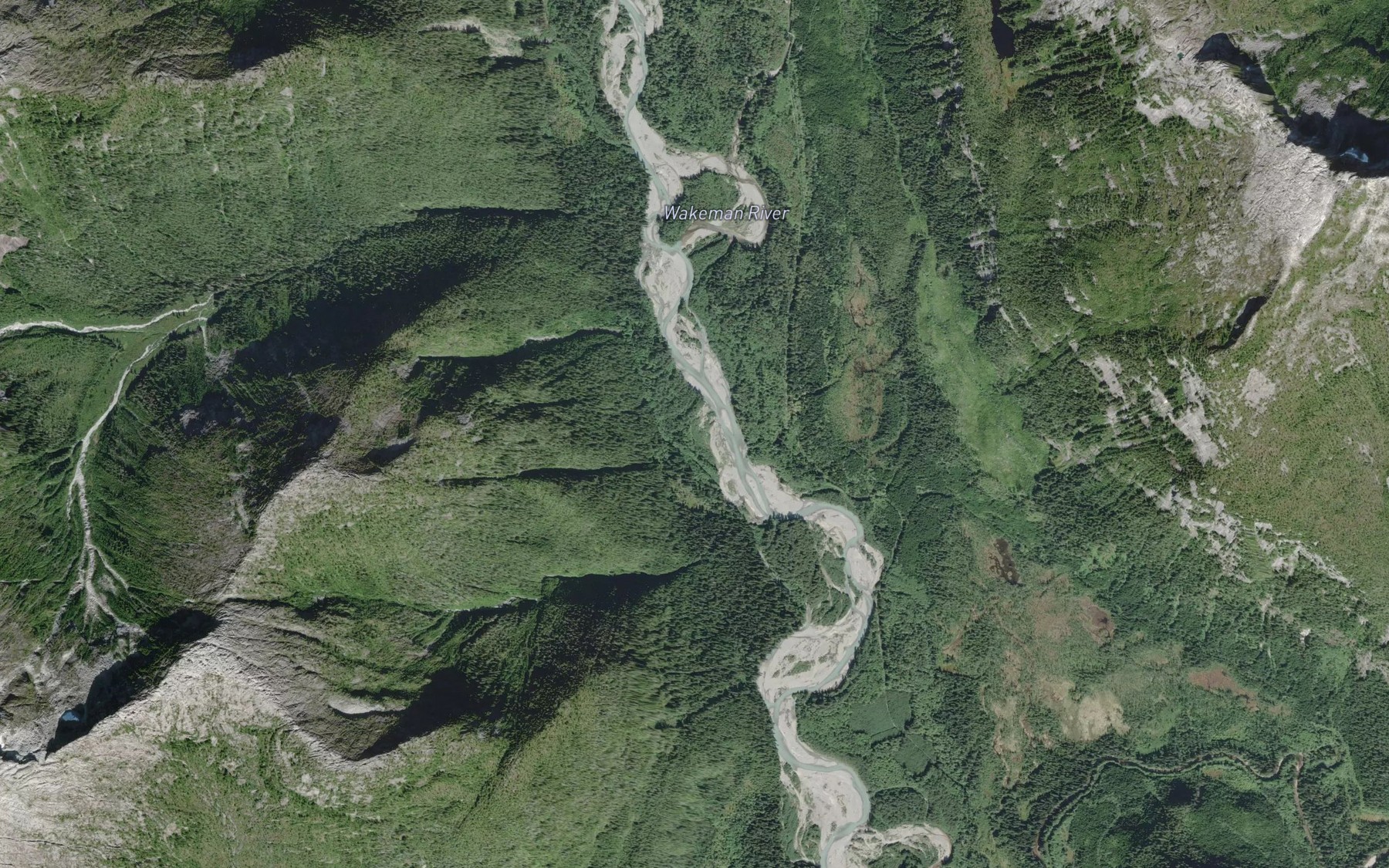 Satellite map of the Wahpeeto Creek