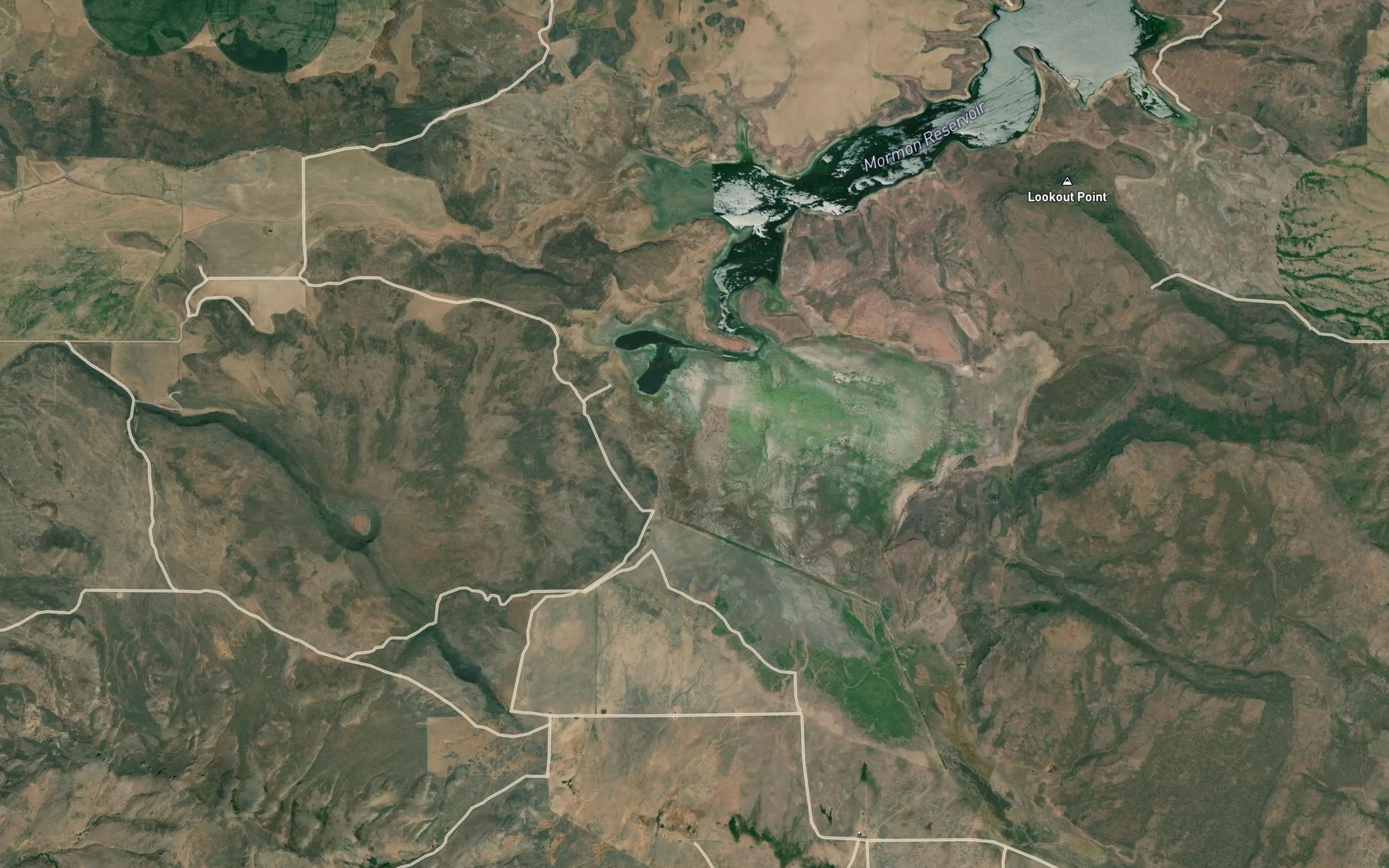 Satellite map of the Mormon Reservoir