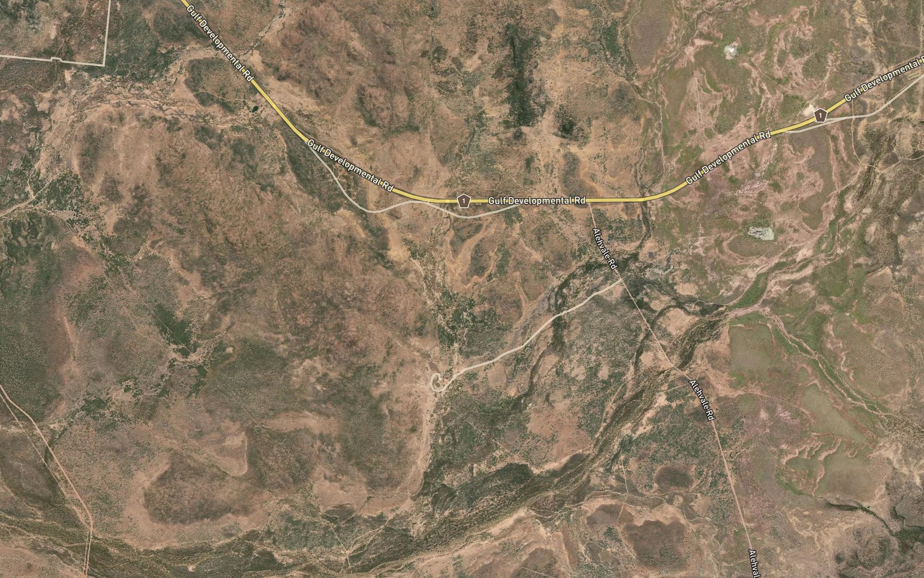 Satellite map of the Plumtree Creek