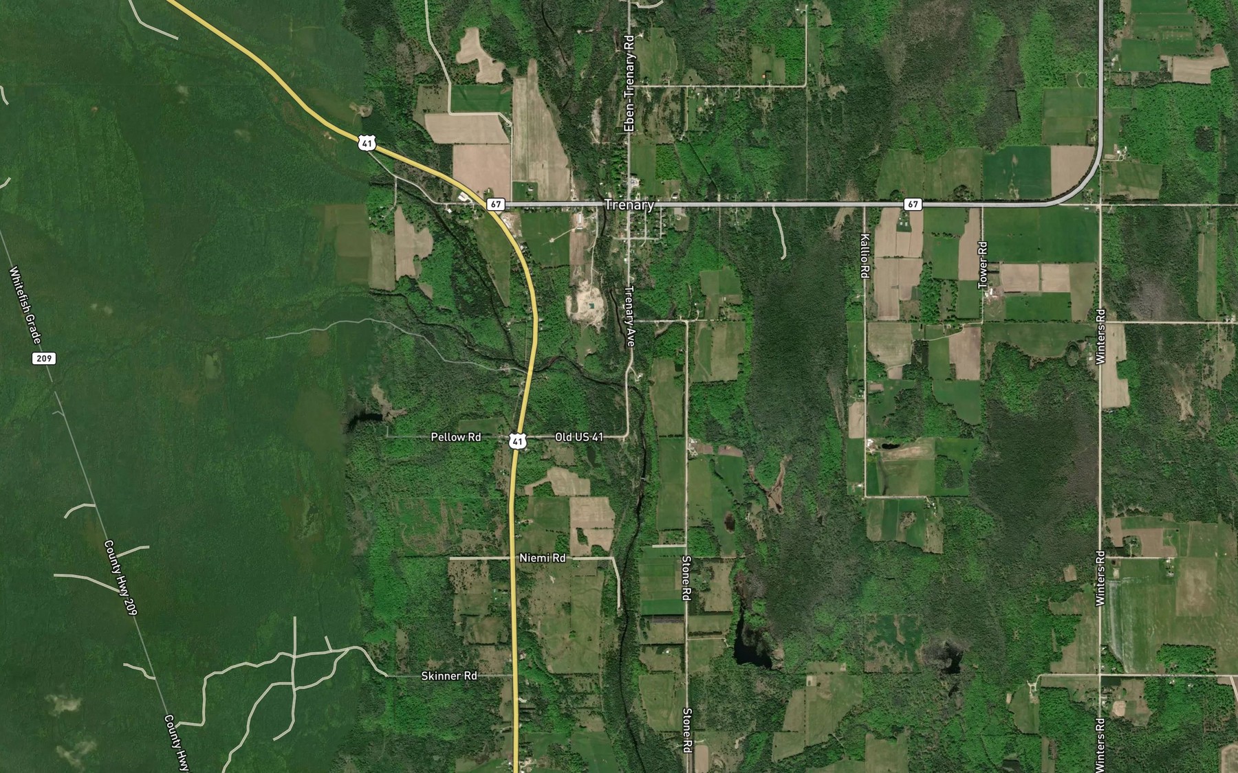 Satellite map of the Scott Creek