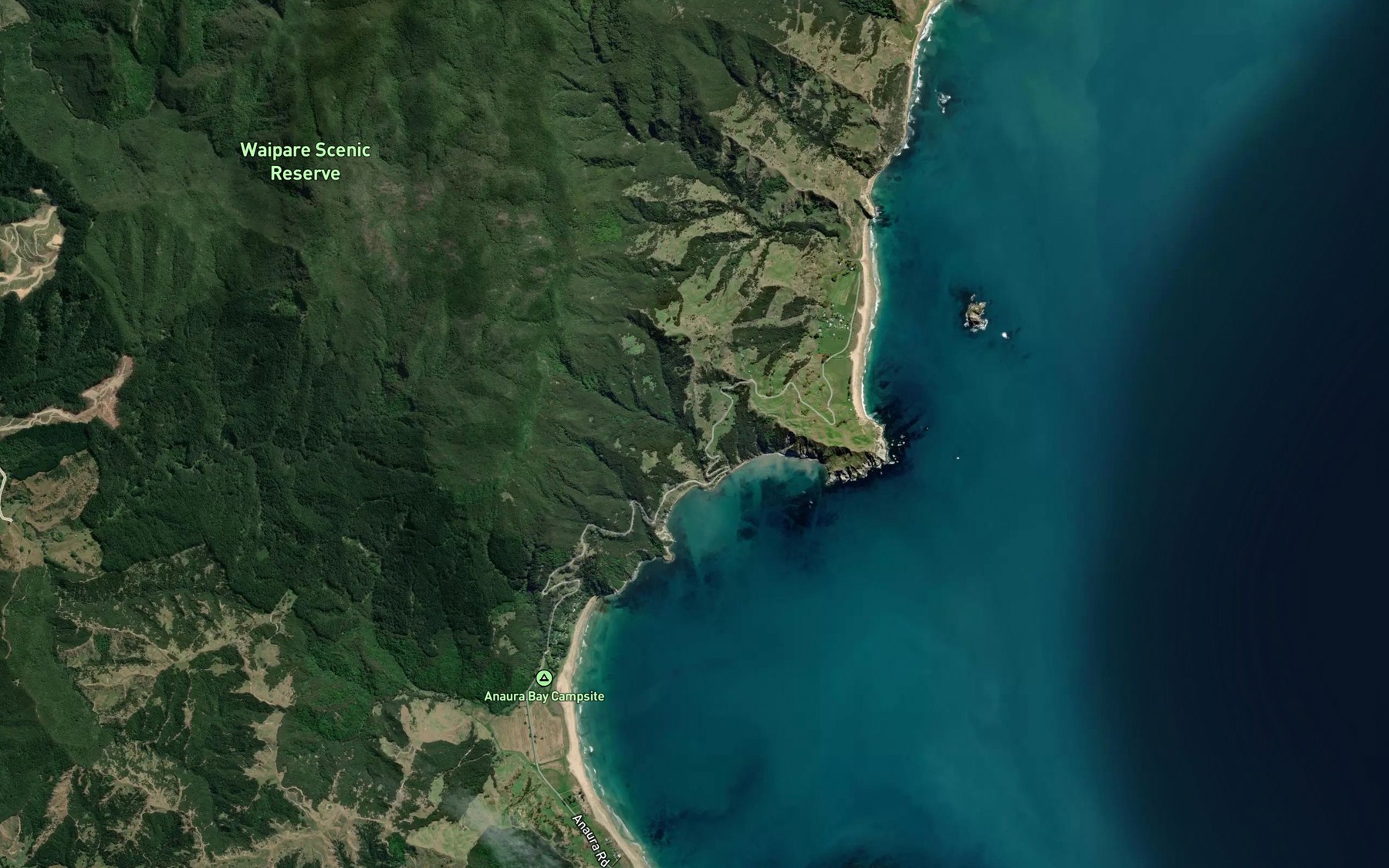 Satellite map of the Karoronui Stream