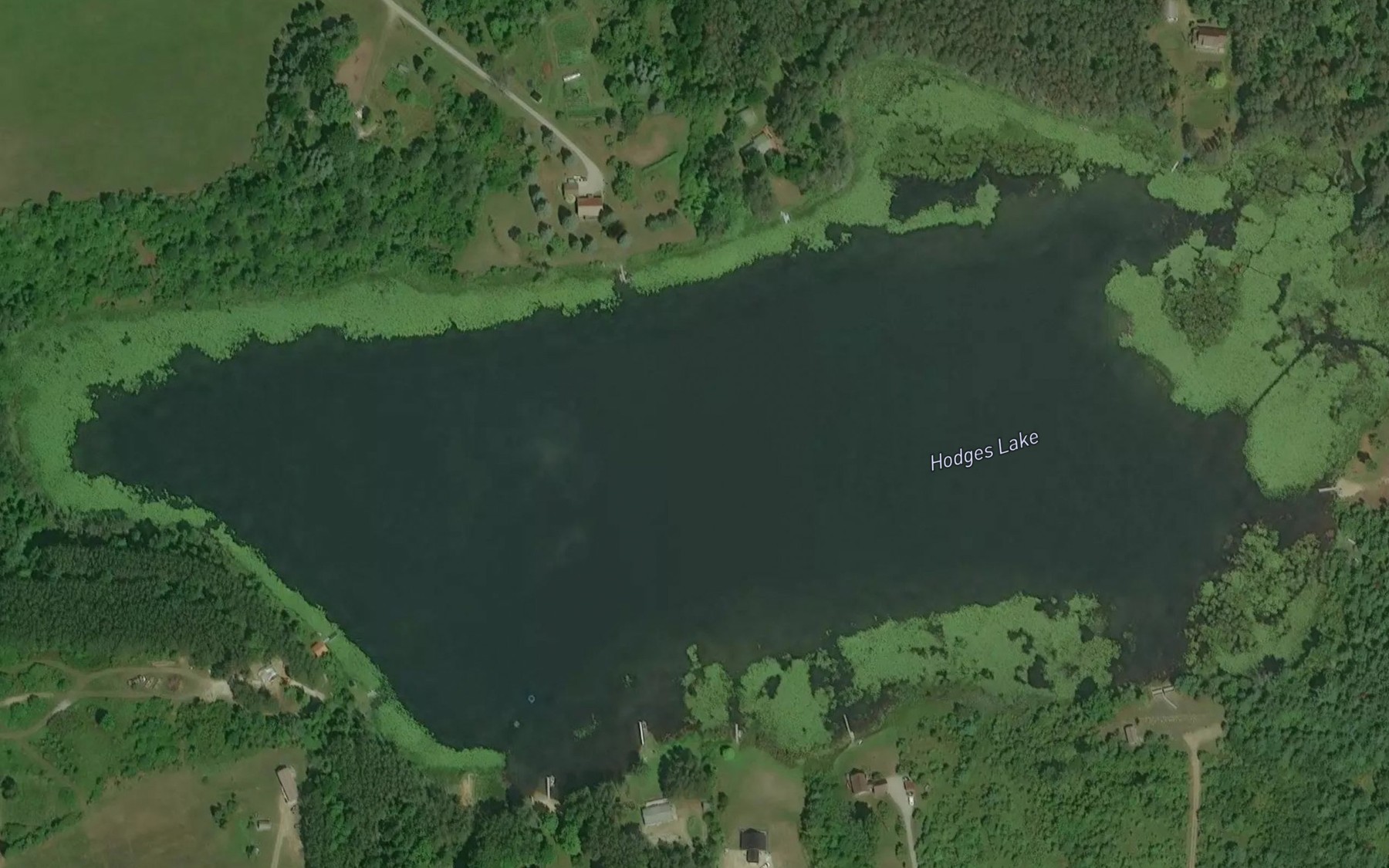 Satellite map of the Hodges Lake