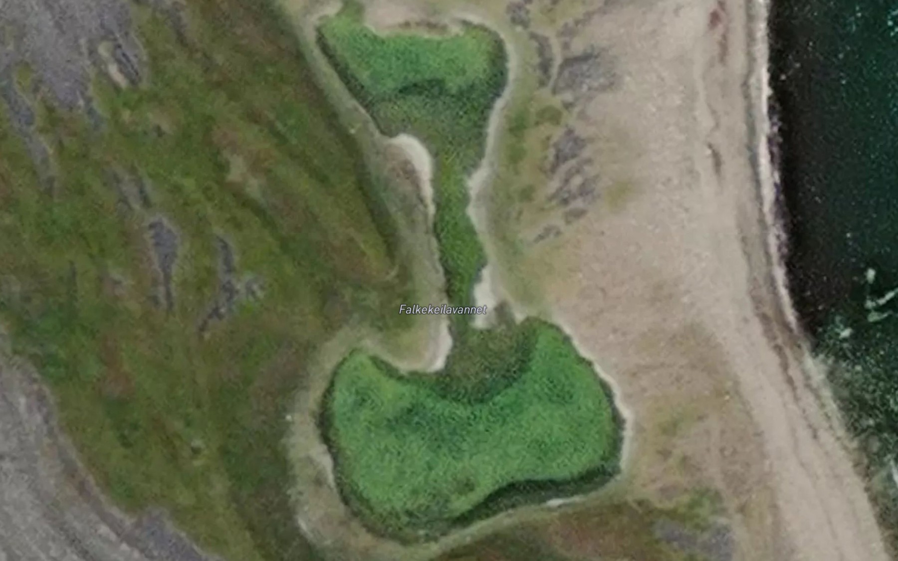 Satellite map of the Falkekeilavatnet