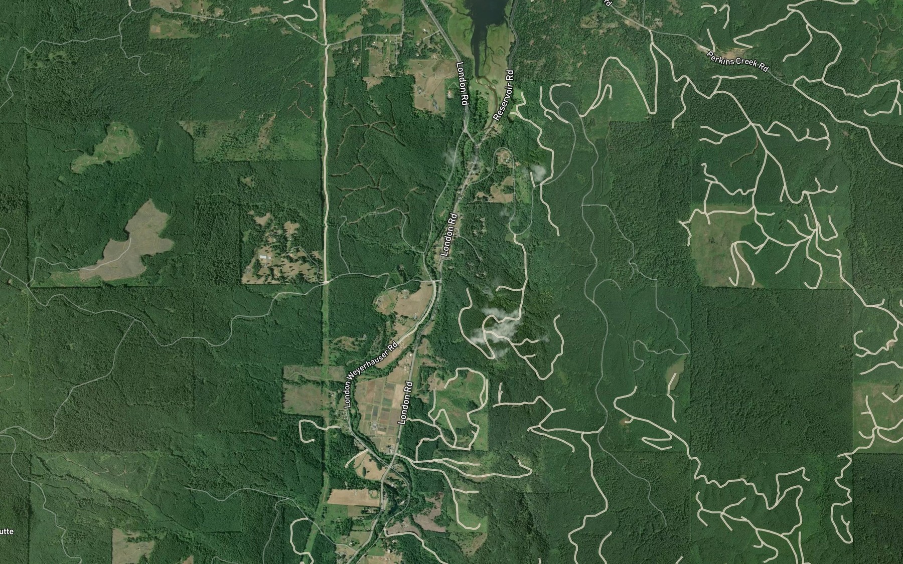 Satellite map of the H Taylor Creek