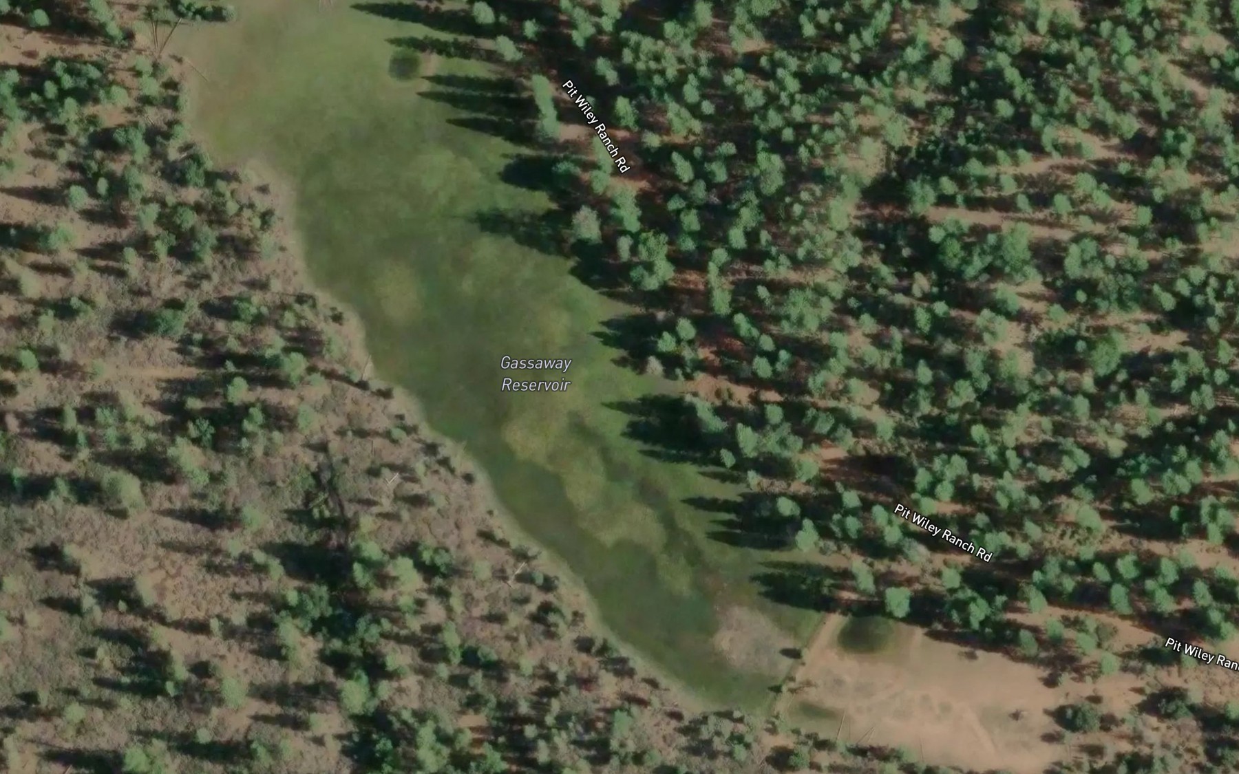 Satellite map of the Gassaway Reservoir