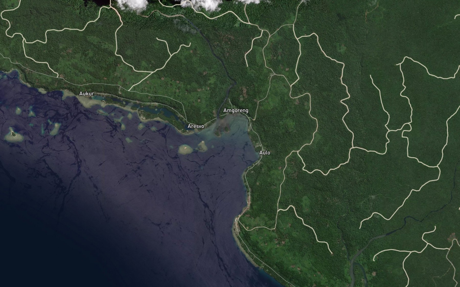 Satellite map of the Amgoring River