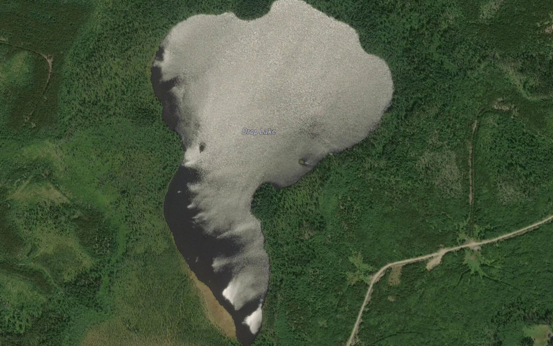 Satellite map of the Drop Lake