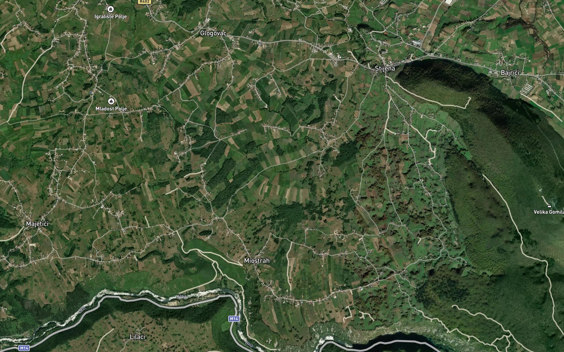Satellite map of the Glogovac