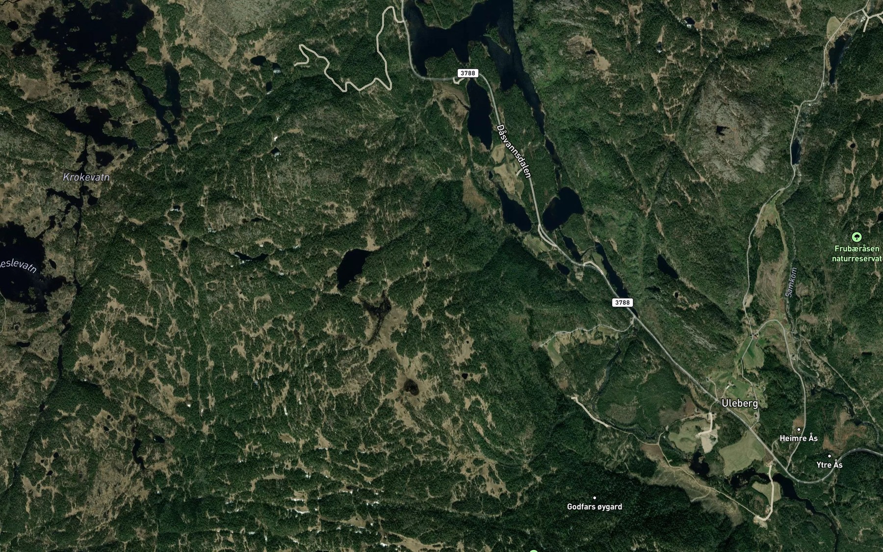 Satellite map of the Hesstjonnbekken