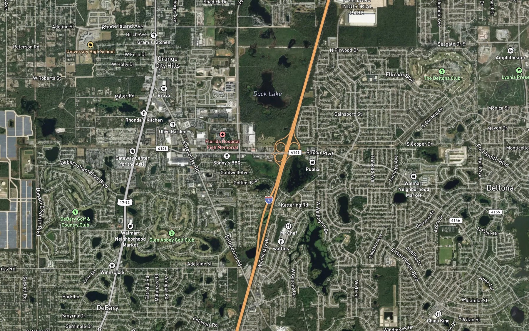 Satellite map of the Goose Lake