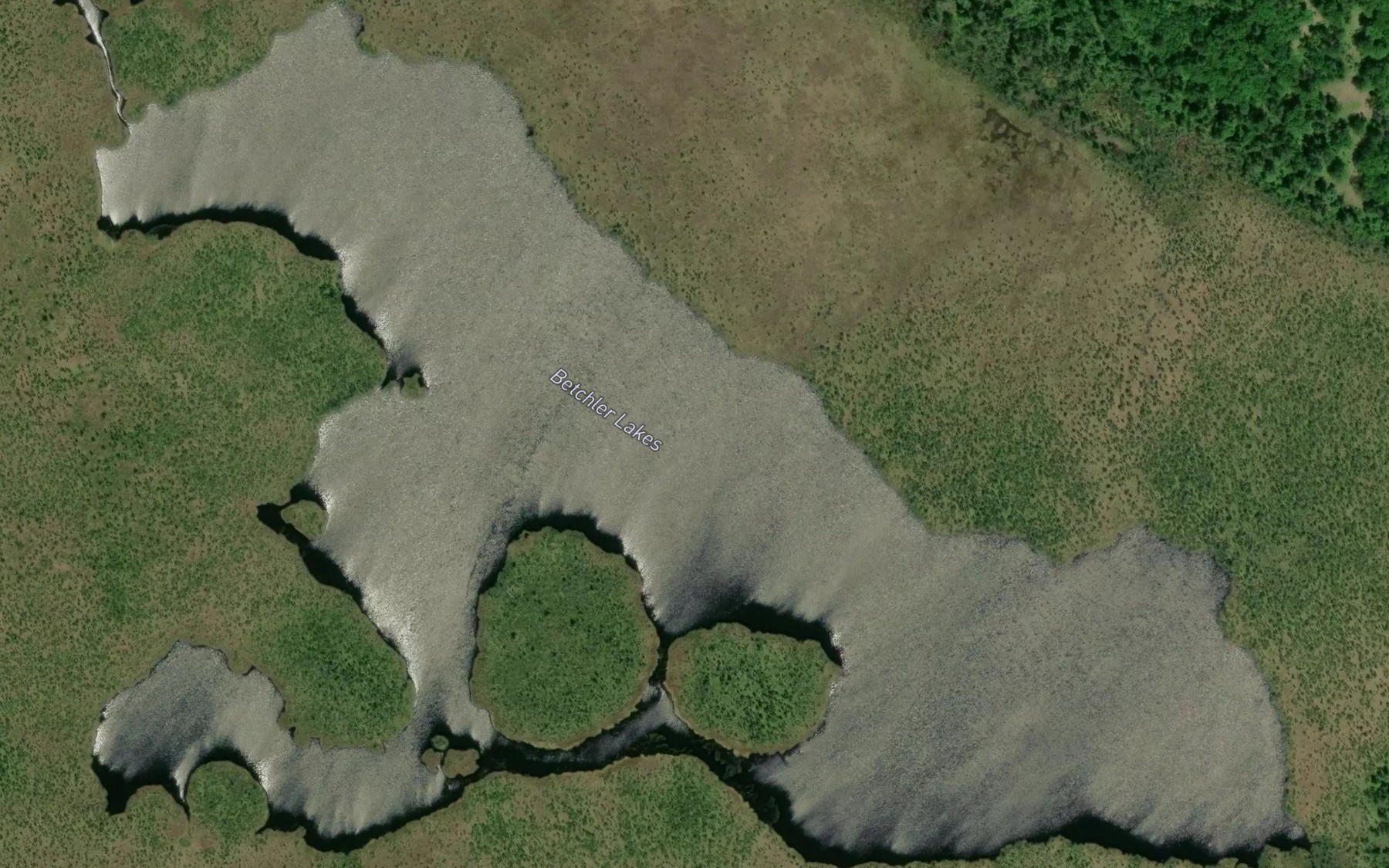 Satellite map of the Betchler Lakes