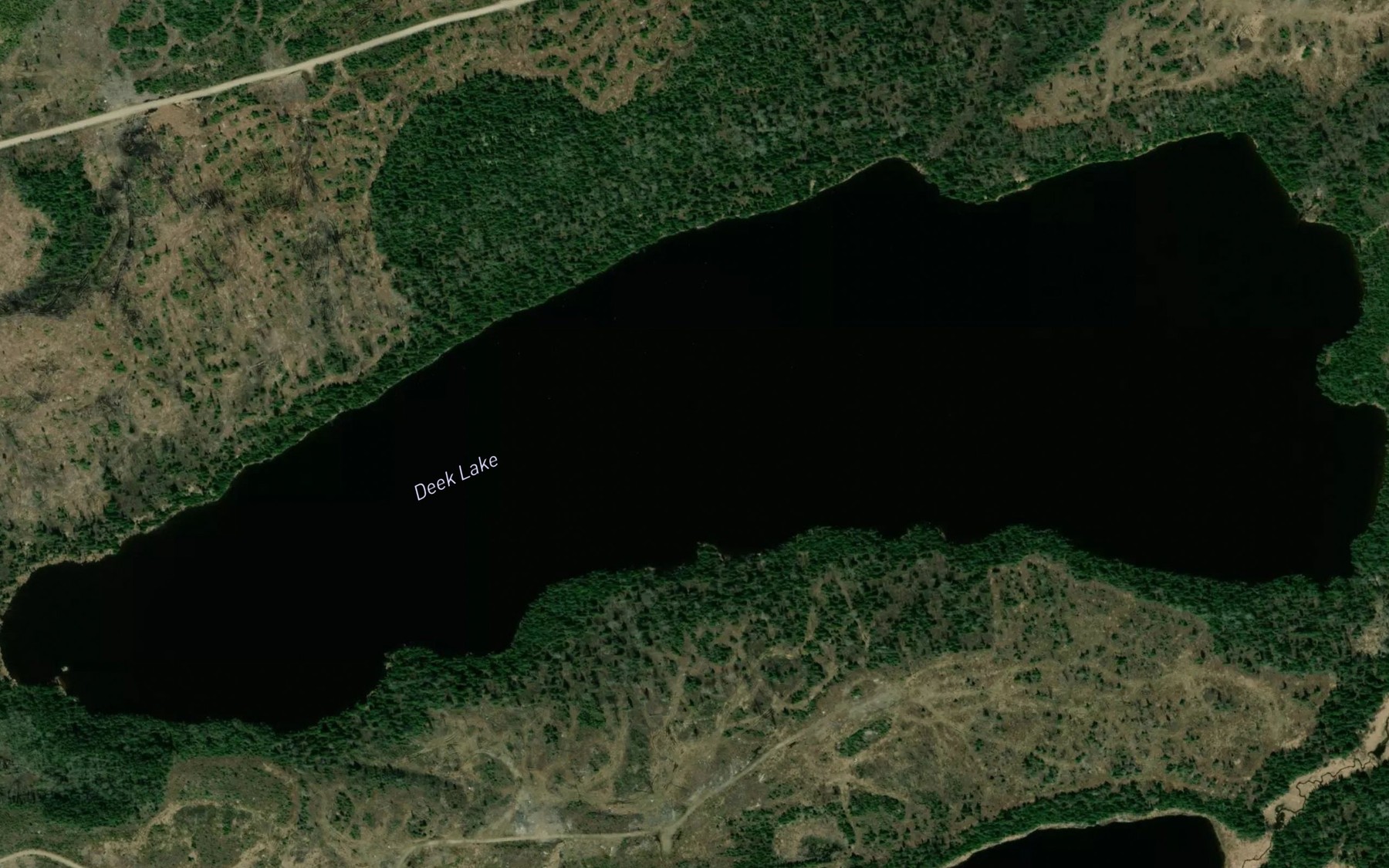 Satellite map of the Deek Lake