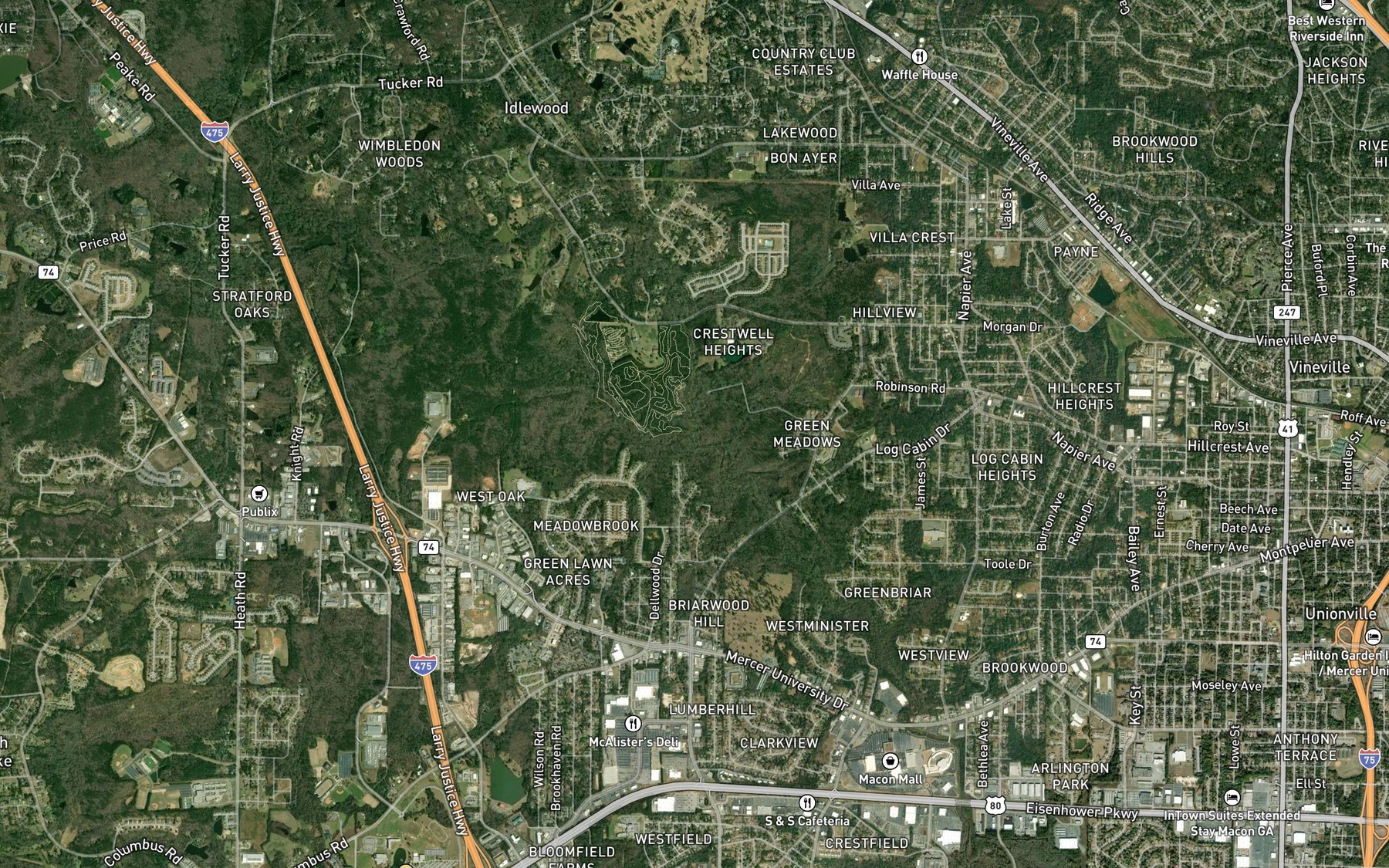 Satellite map of the Wolf Creek