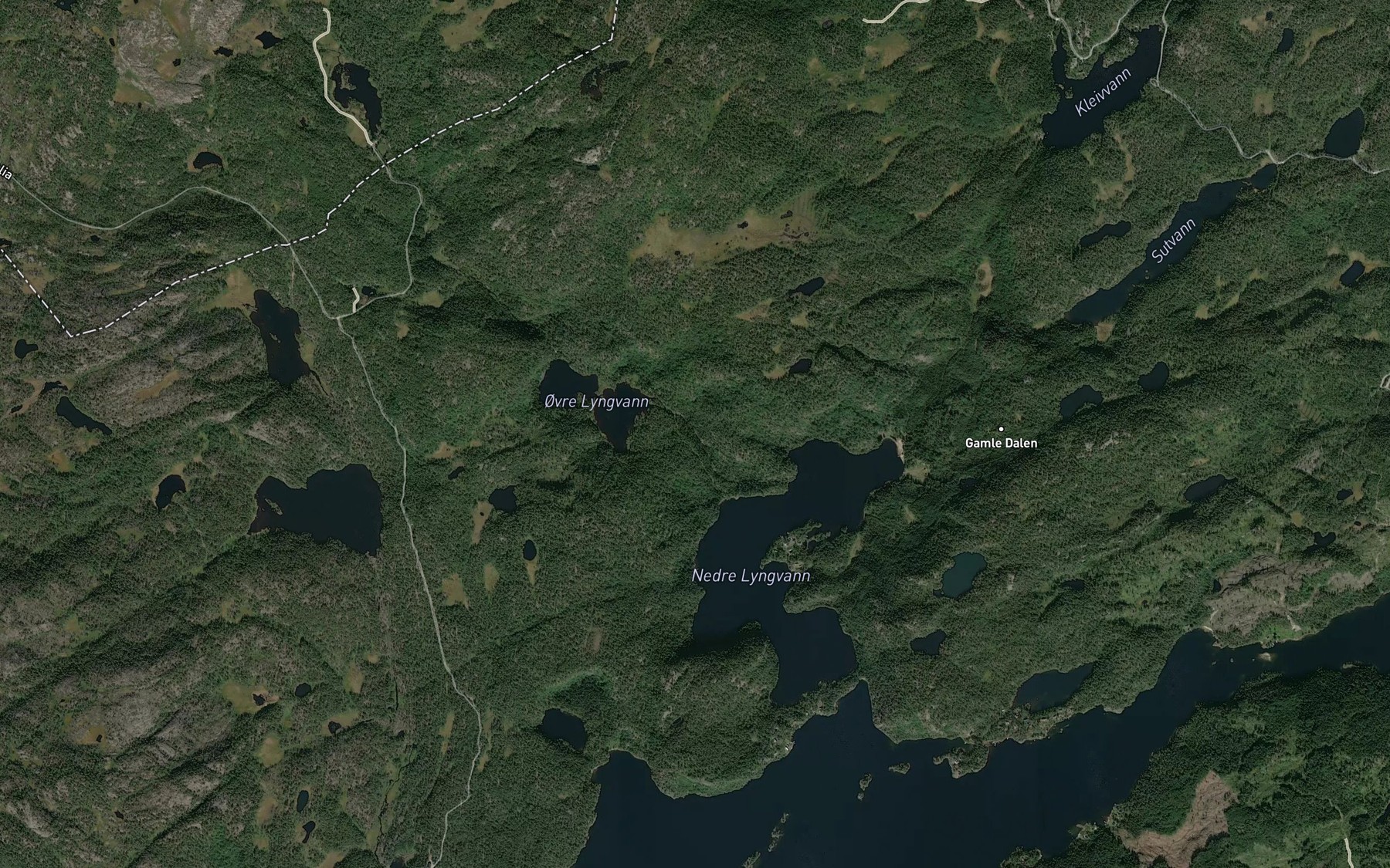 Satellite map of the Ovre Lyngvasselva