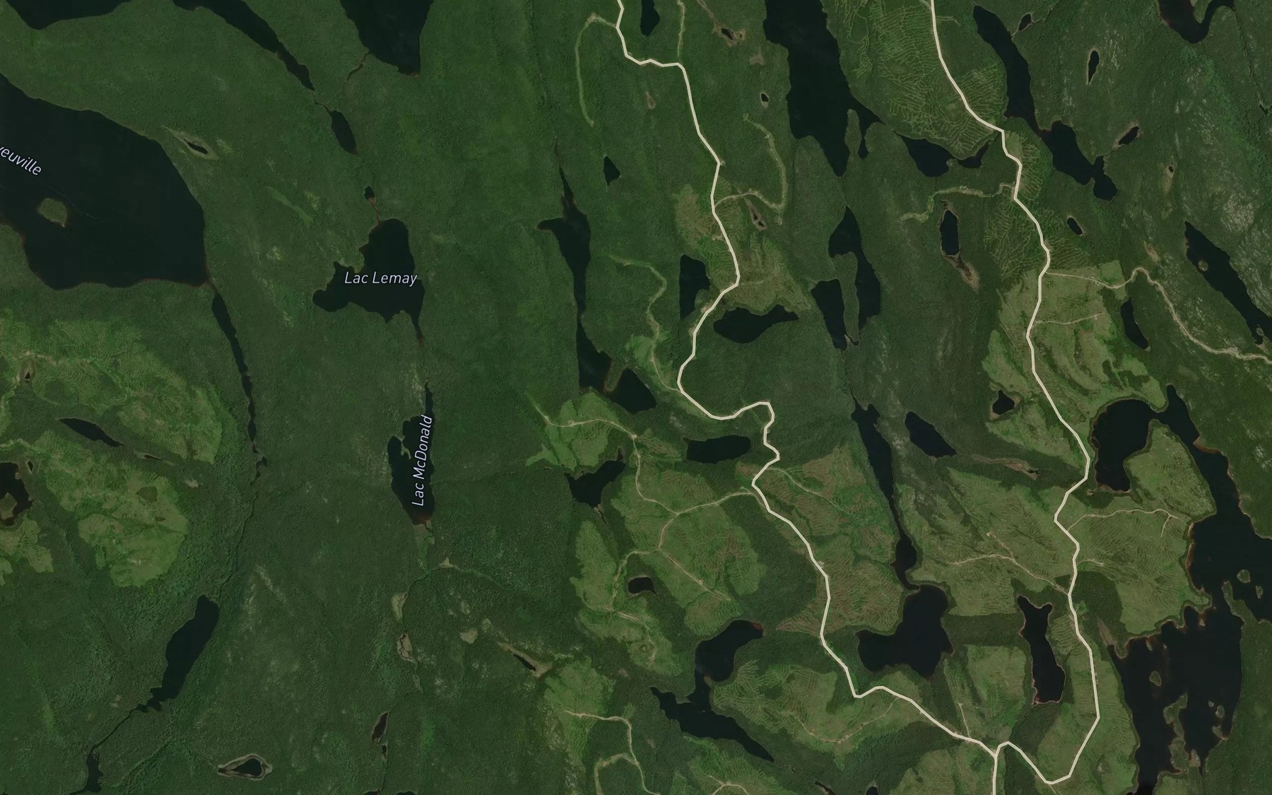 Satellite map of the Lac Ouellette