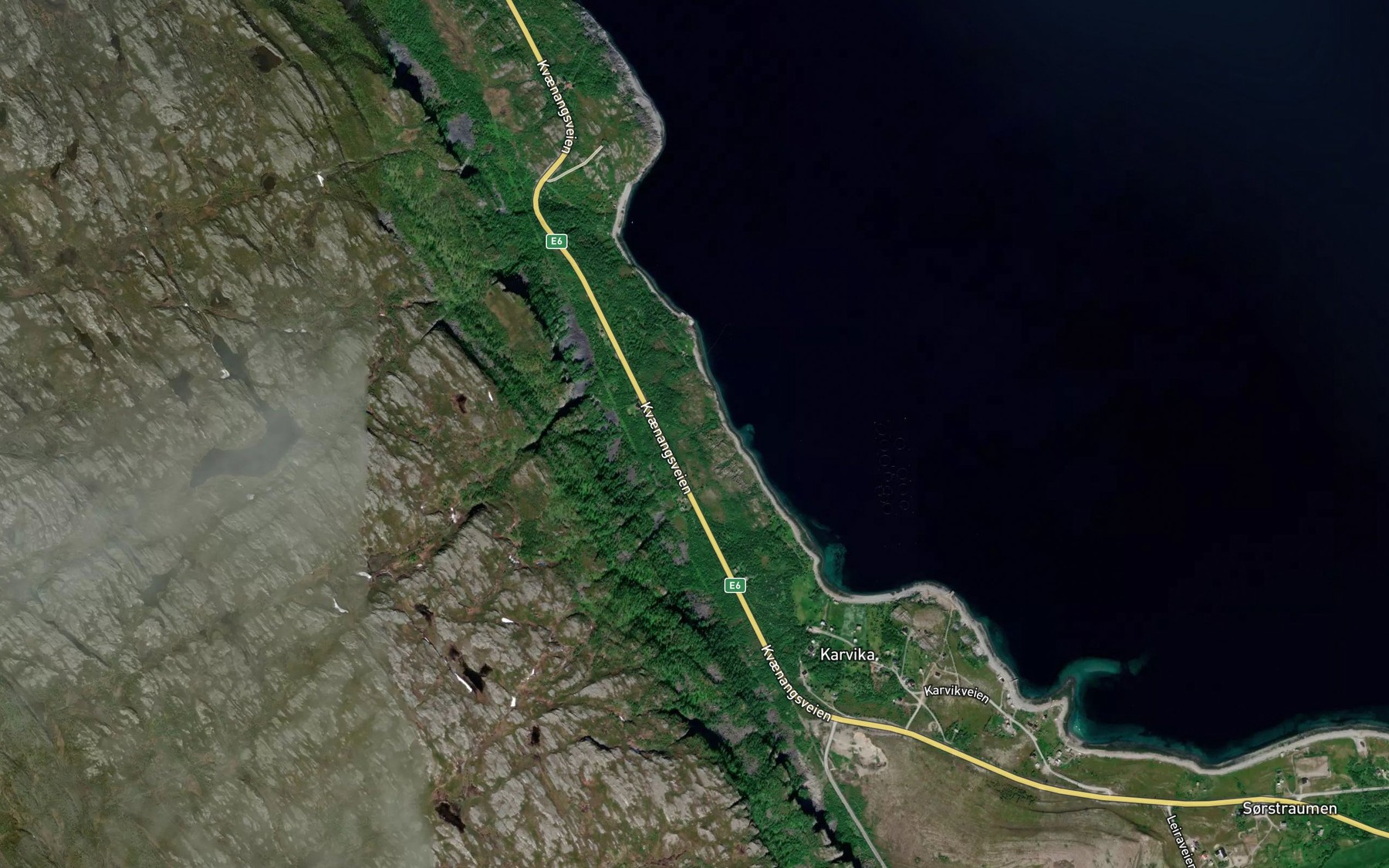 Satellite map of the Guobijohka