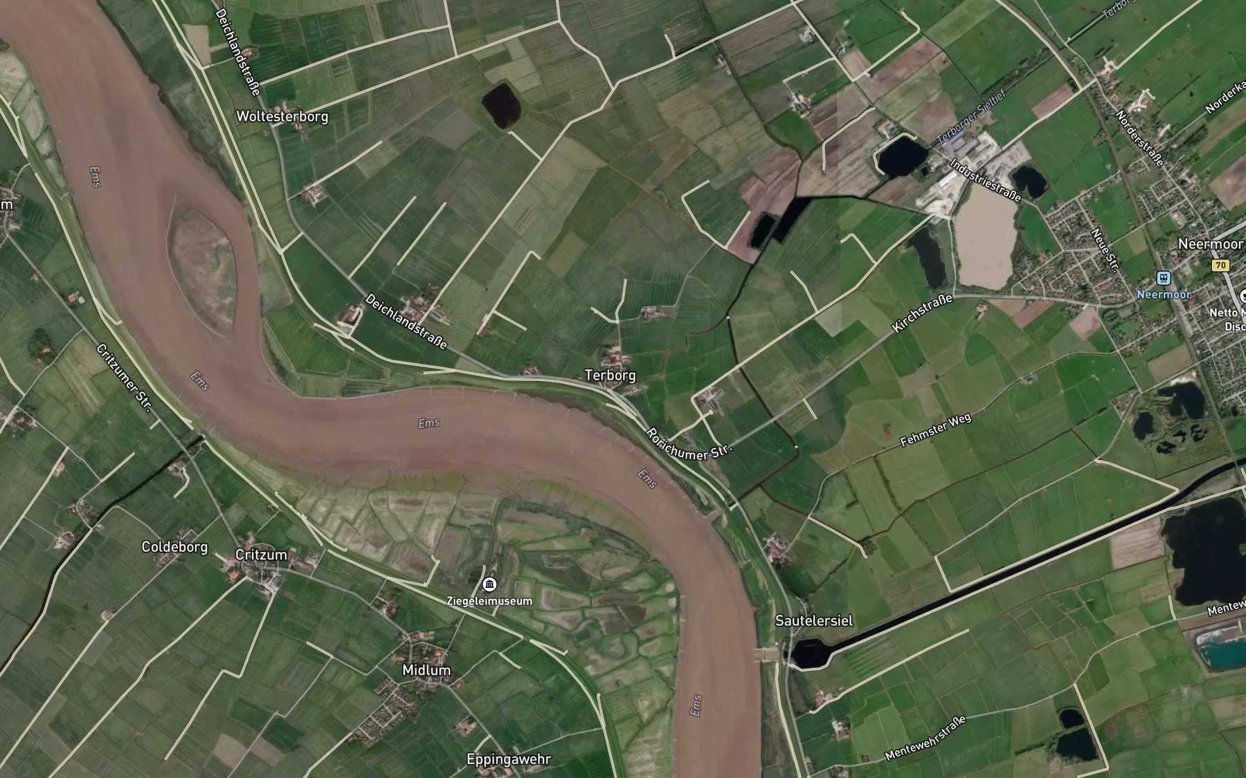 Satellite map of the Terborger Sieltief