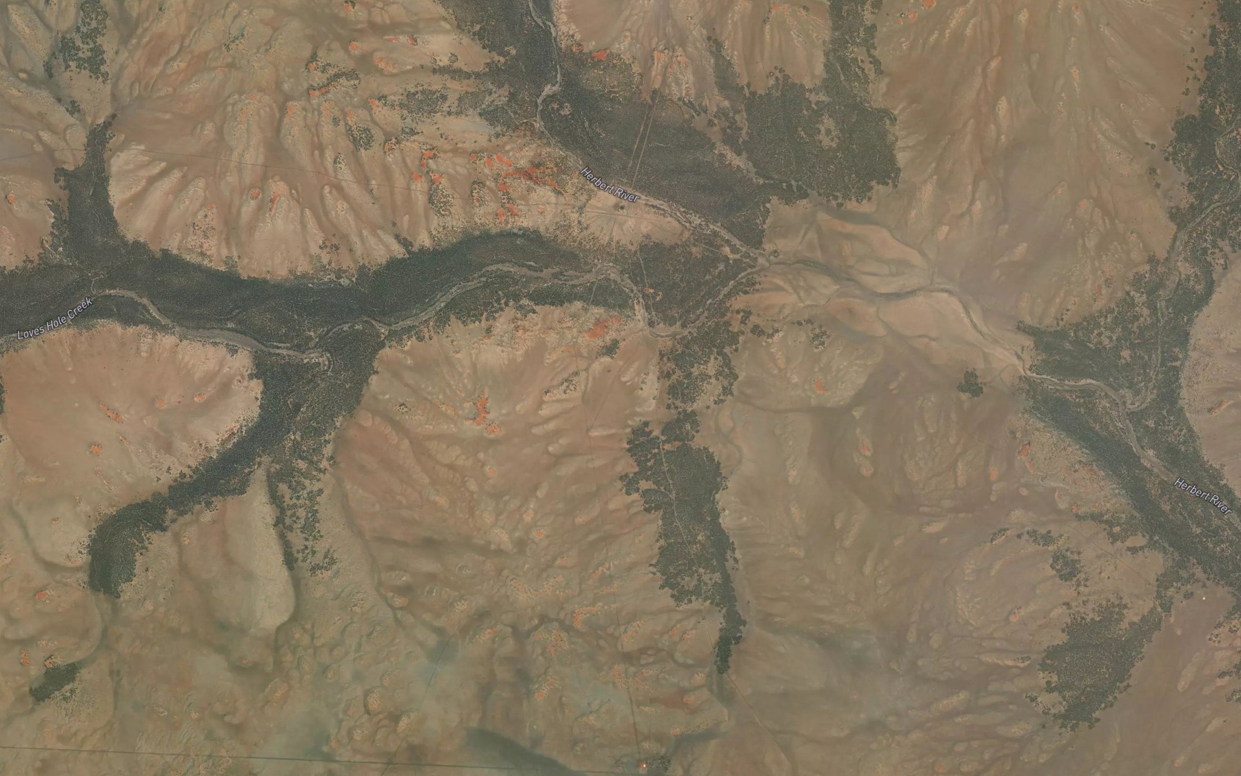 Satellite map of the Middle Branch Georgina River