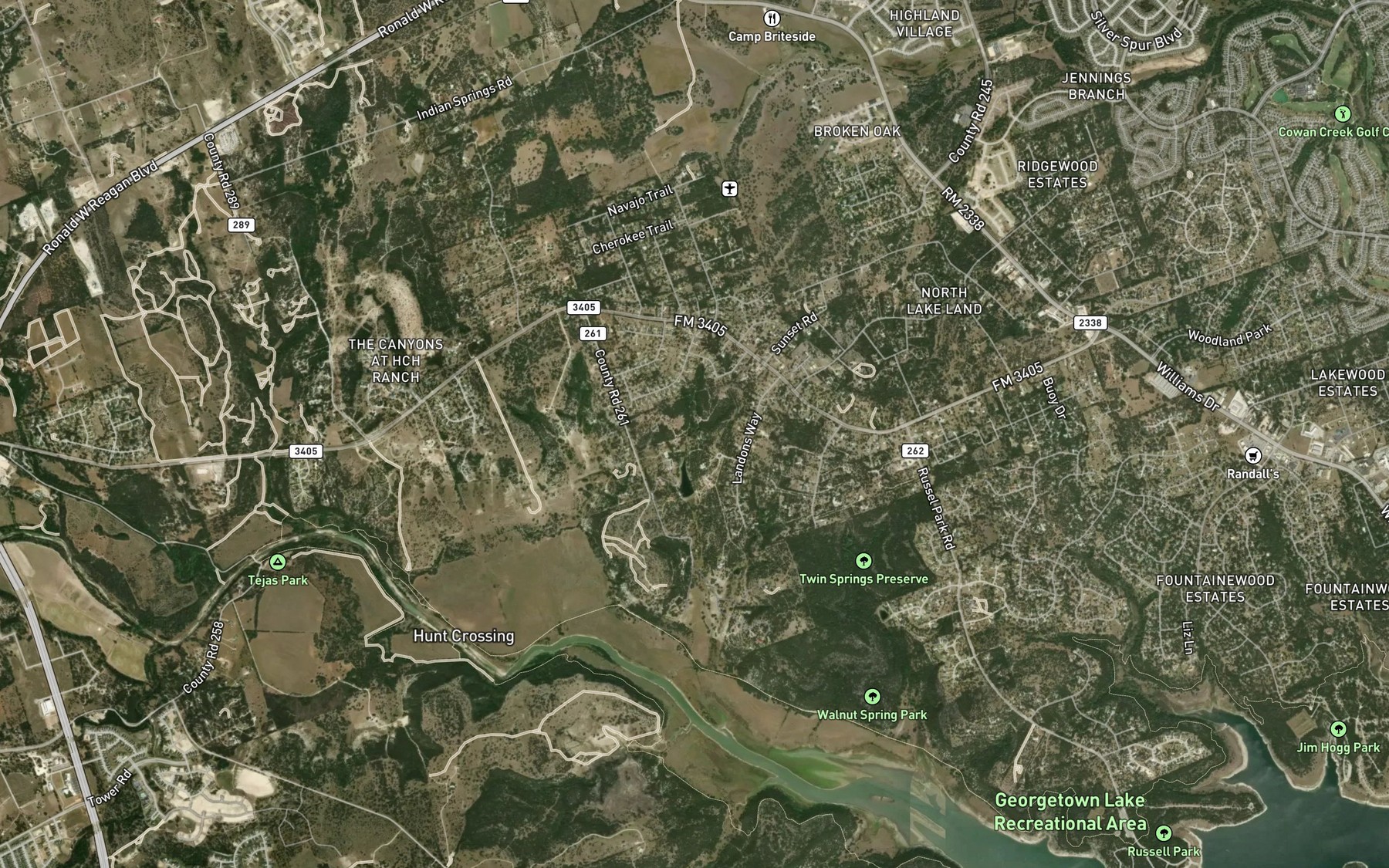 Satellite map of the Camp Spring