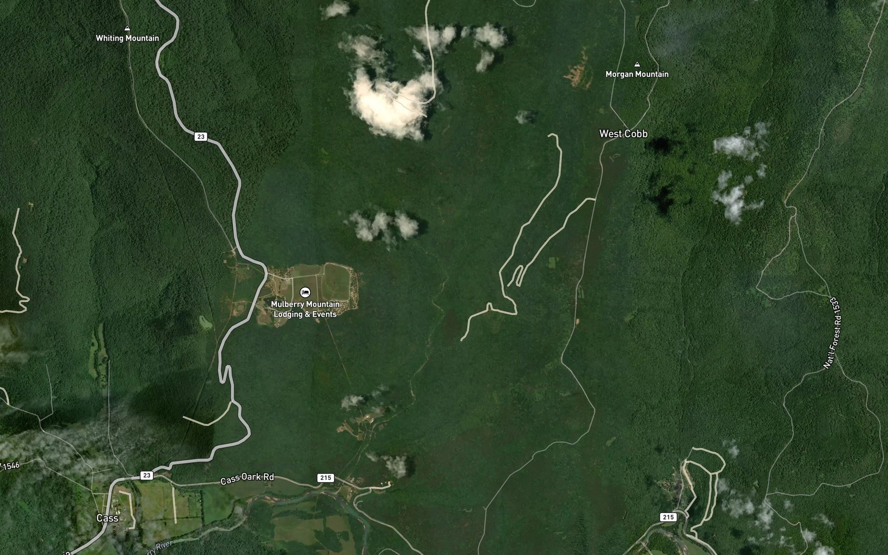 Satellite map of the Left Prong Mountain Creek