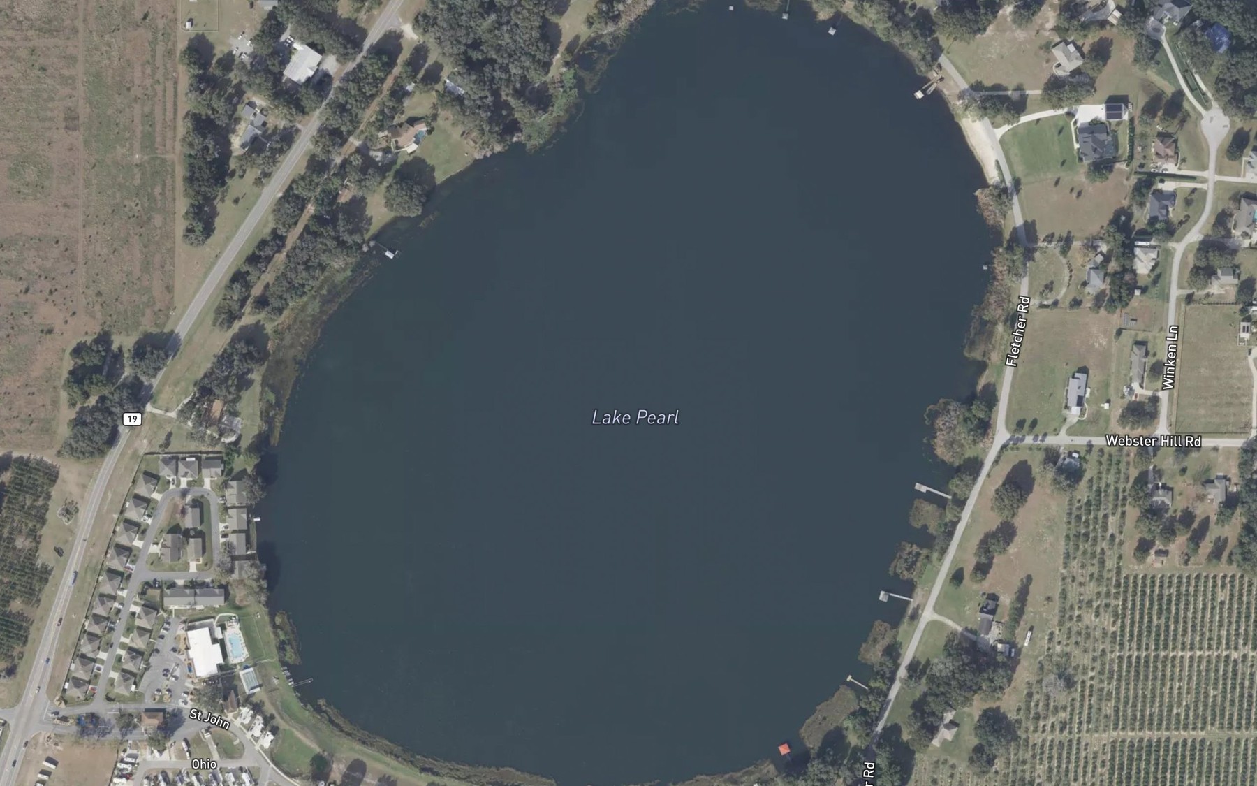 Satellite map of the Lake Pearl