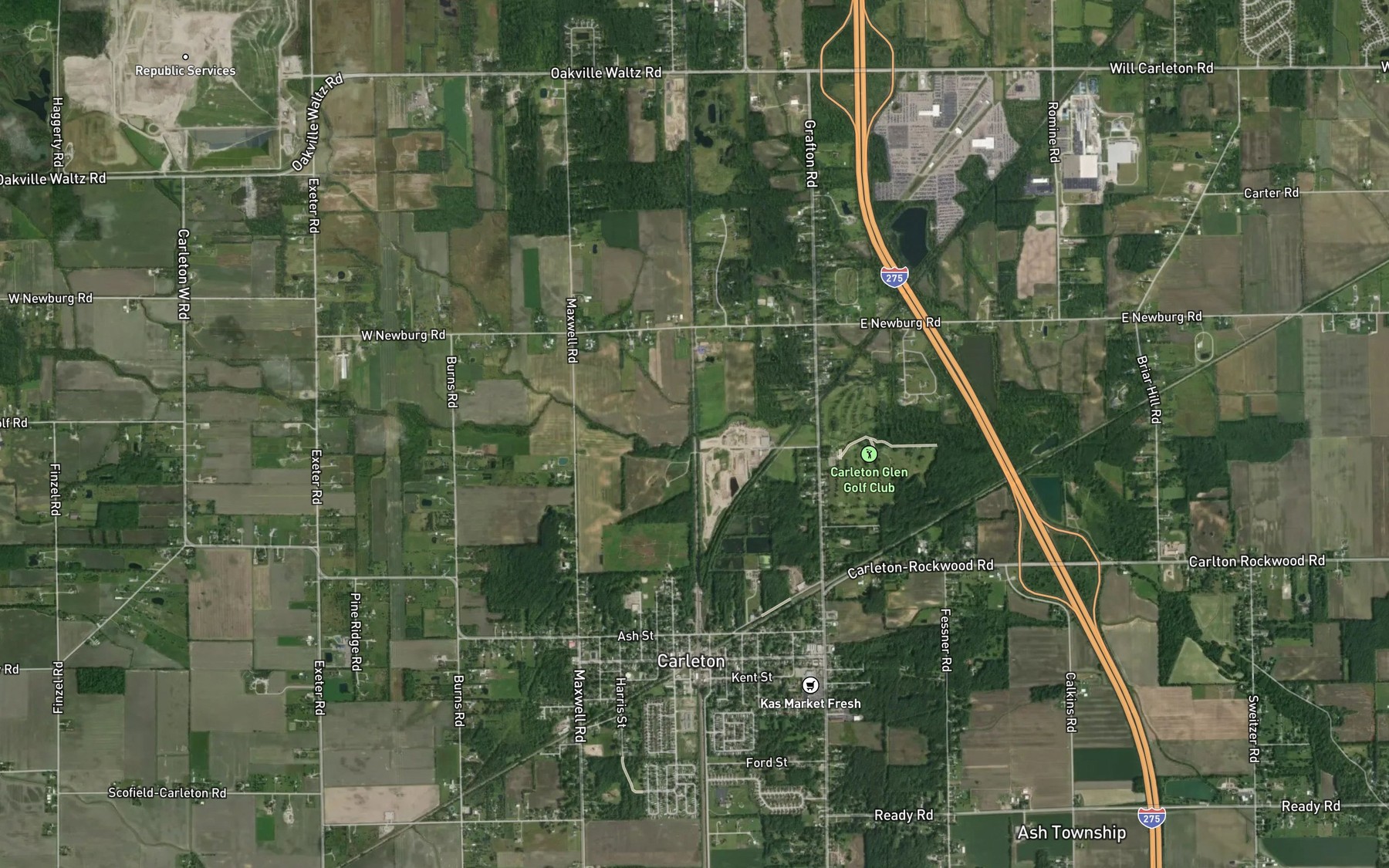 Satellite map of the Hamilton Drain