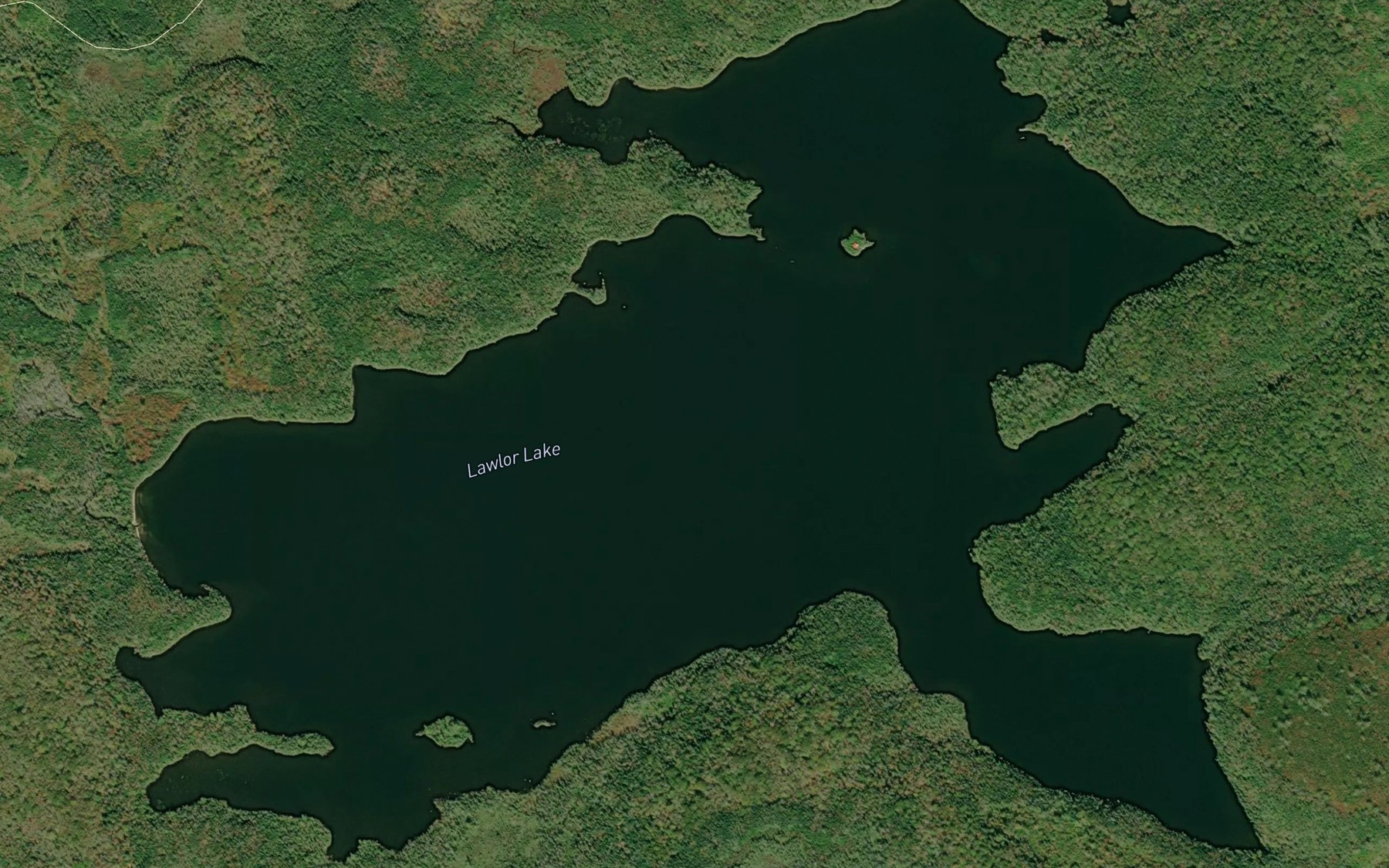 Satellite map of the Lawlor Lake