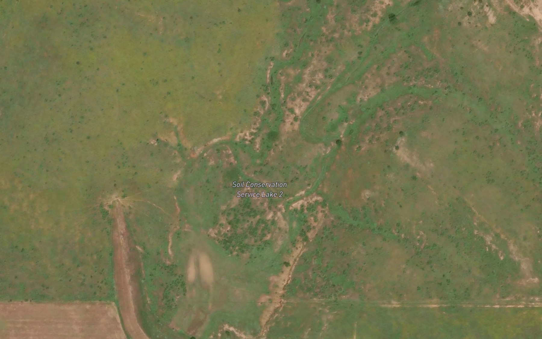 Satellite map of the Soil Conservation Service Site 2 Reservoir