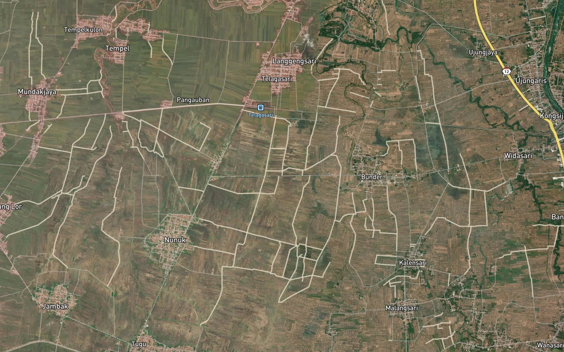 Satellite map of the Kali Combrang