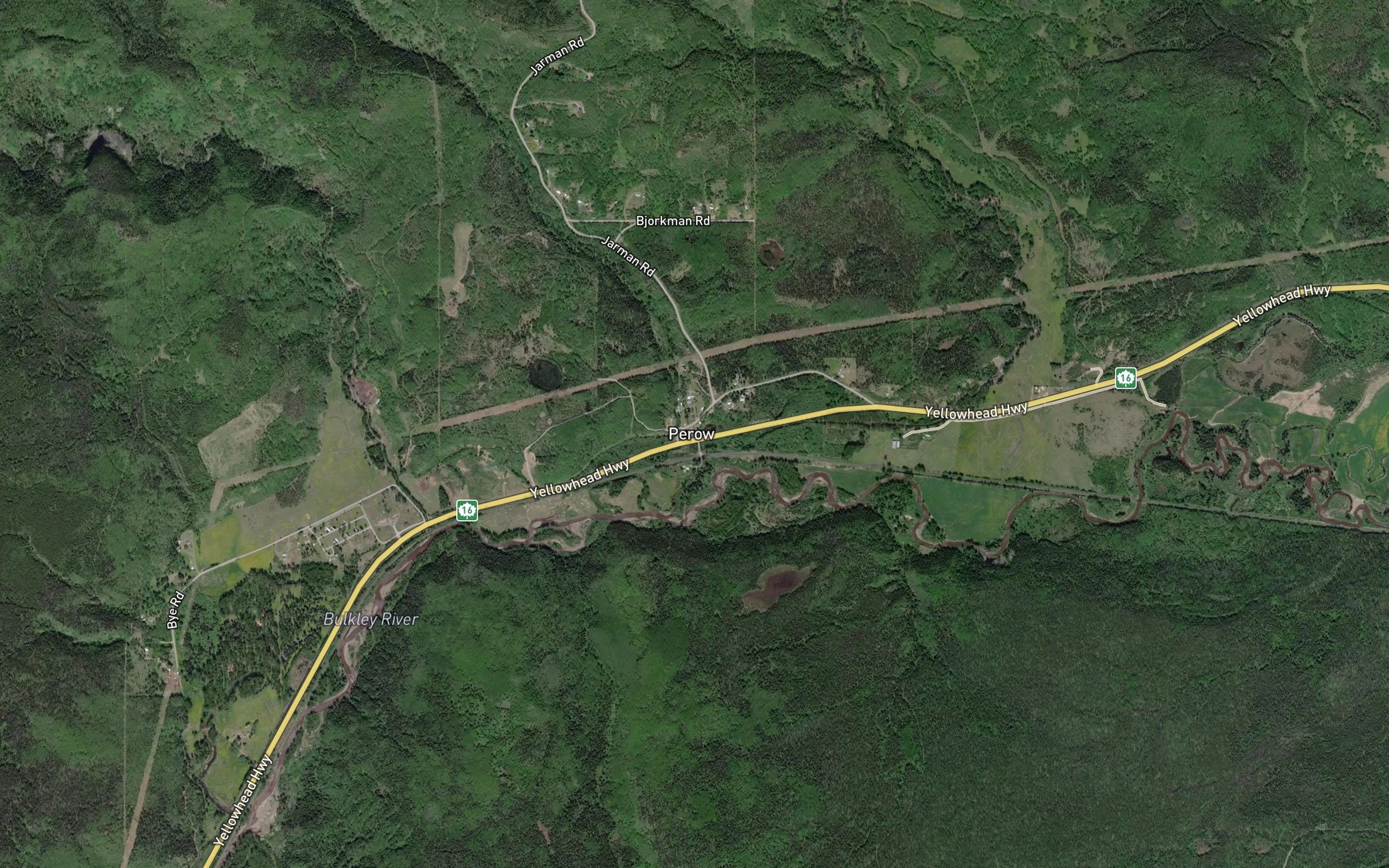 Satellite map of the Byman Creek