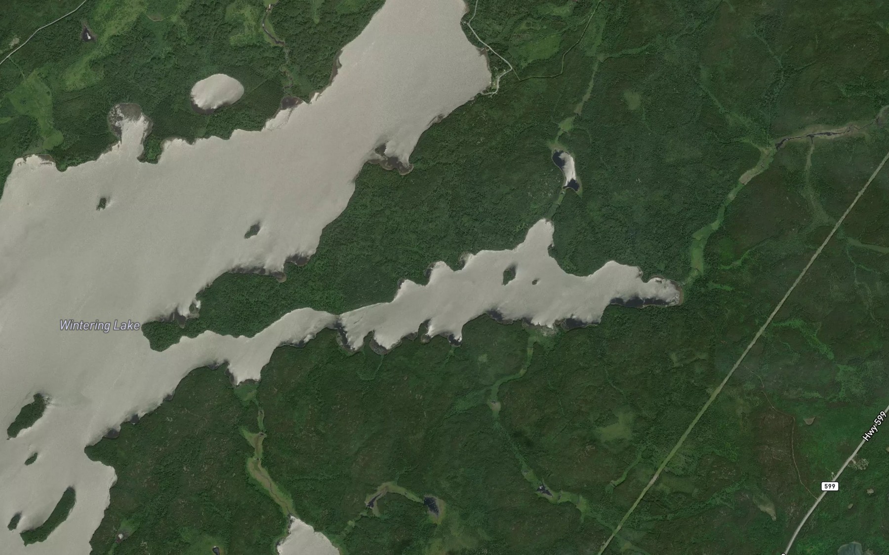 Satellite map of the East Bay